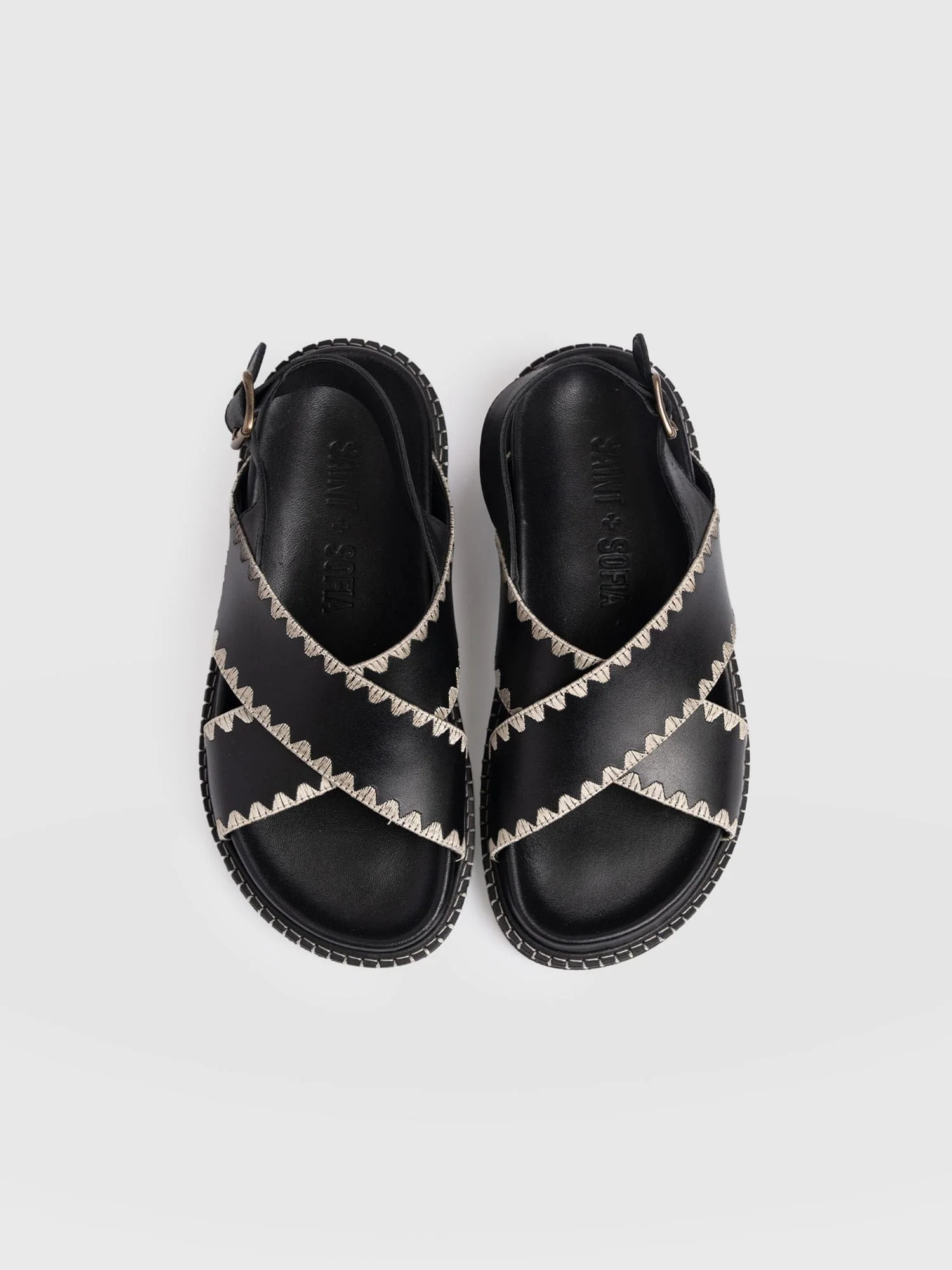 Bonnie Cross Over Sandals - Black - Image 3