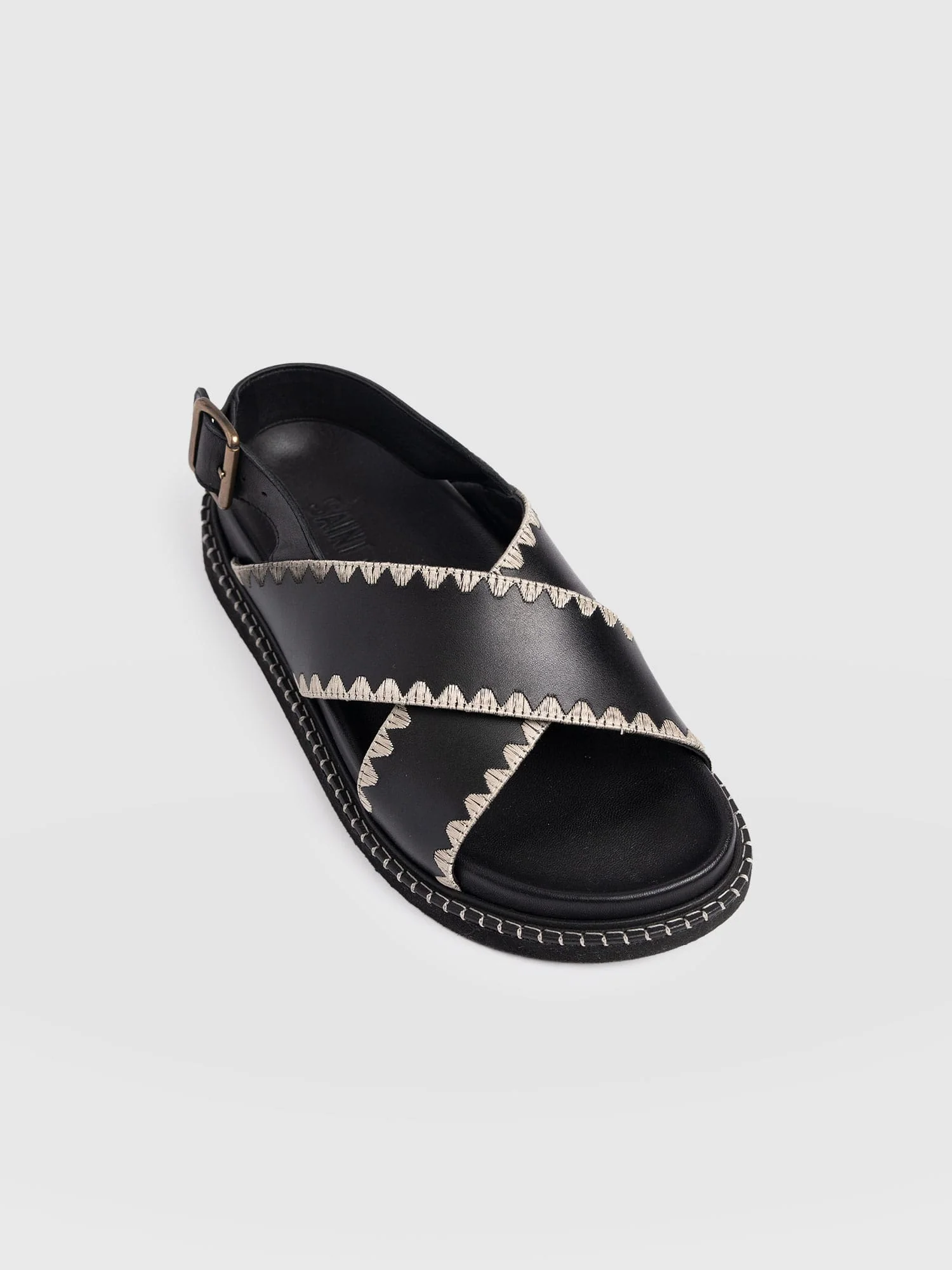 Bonnie Cross Over Sandals - Black - Image 5