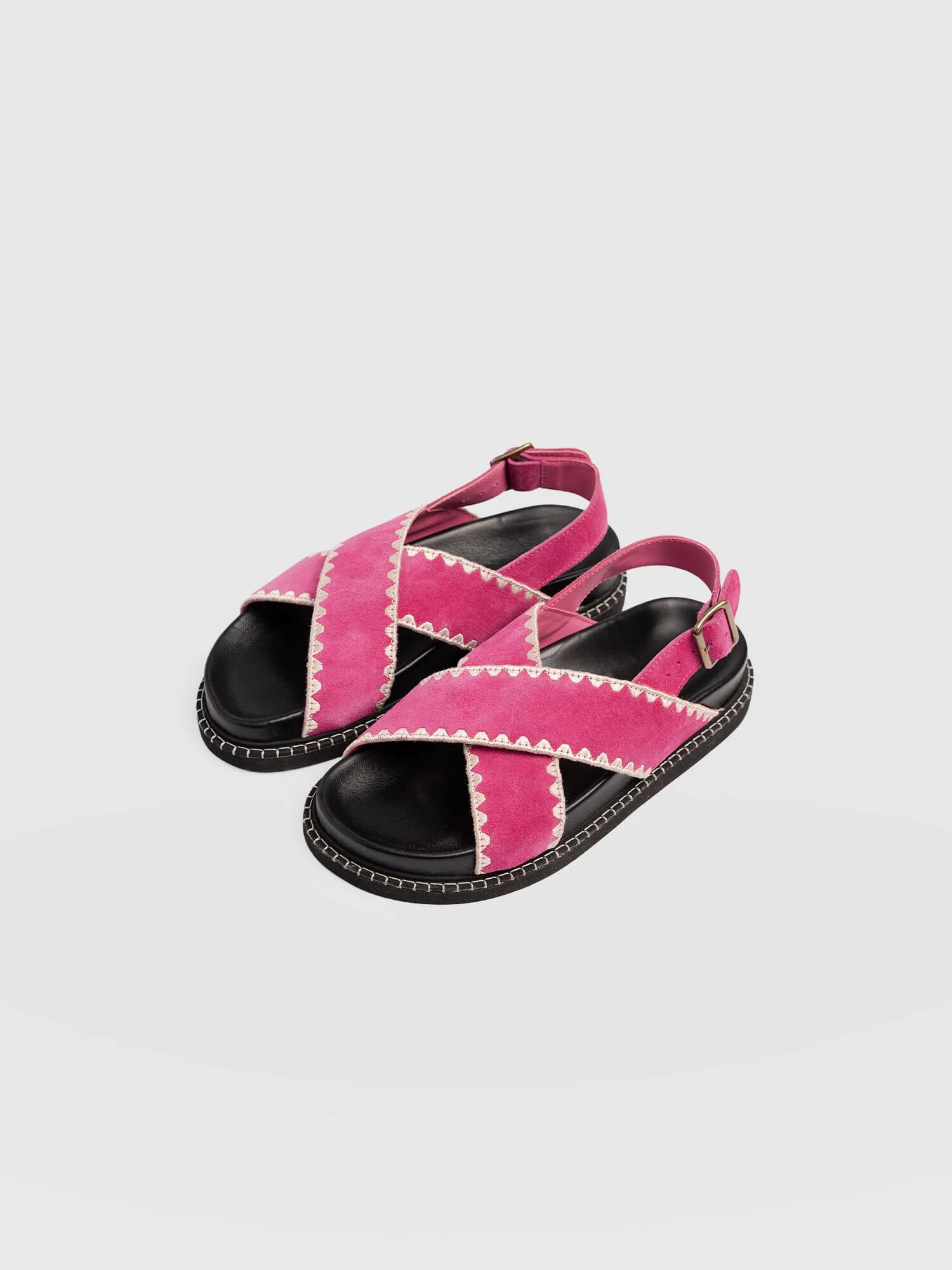 Bonnie Cross Over Sandals - Pink Suede - Image 4