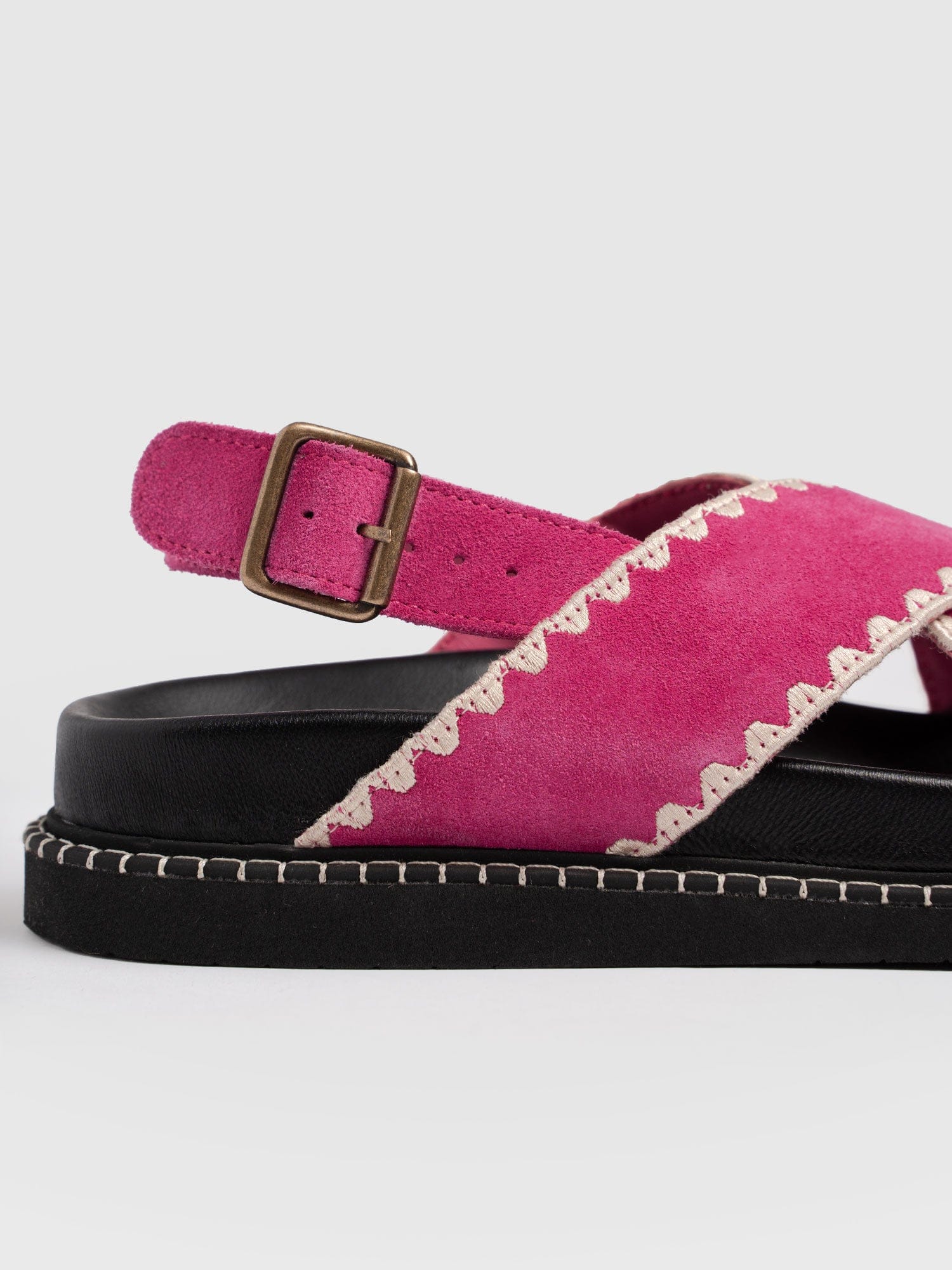 Bonnie Cross Over Sandals - Pink Suede - Image 6