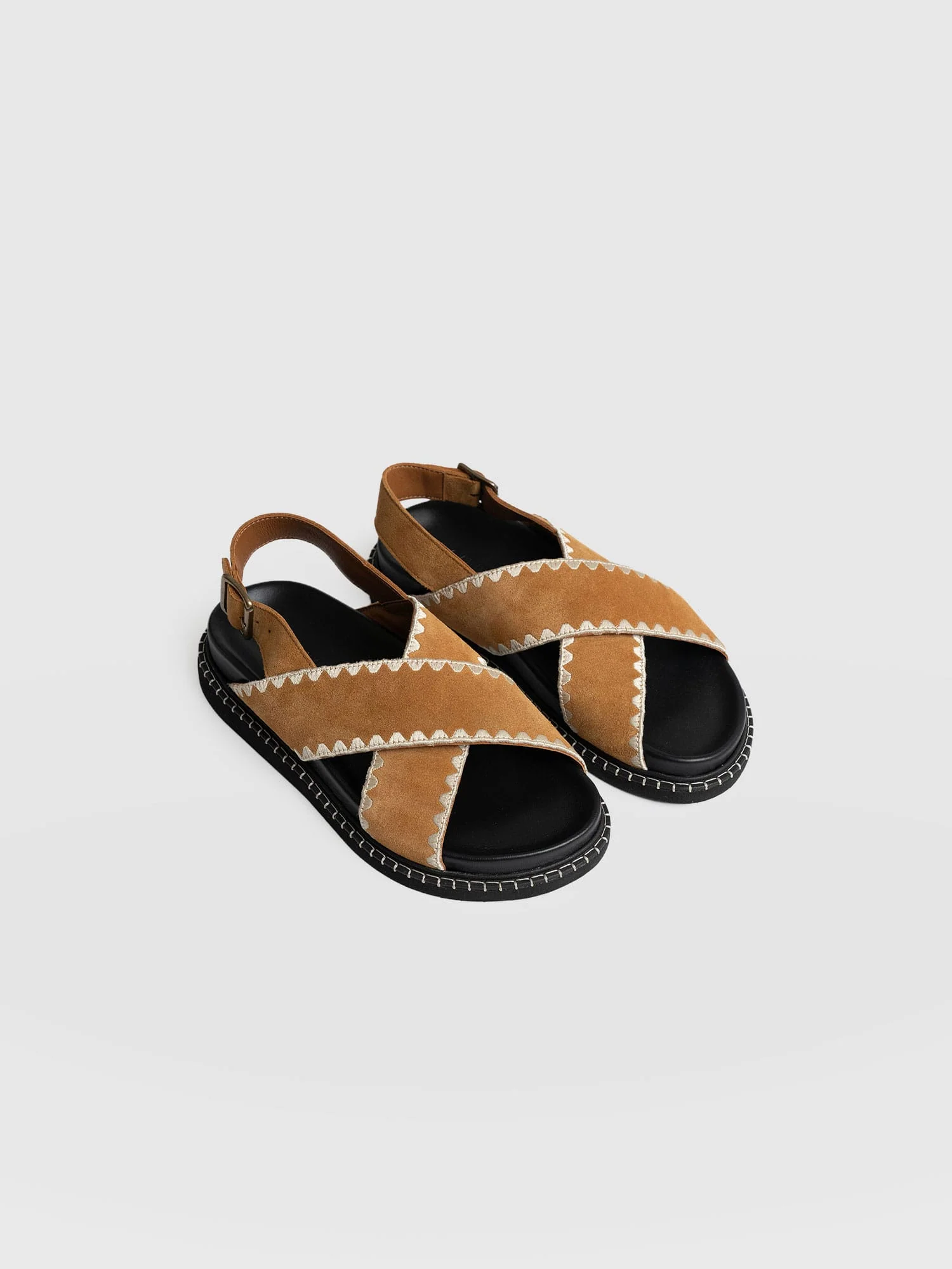 Bonnie Cross Over Sandals - Tan - Image 5
