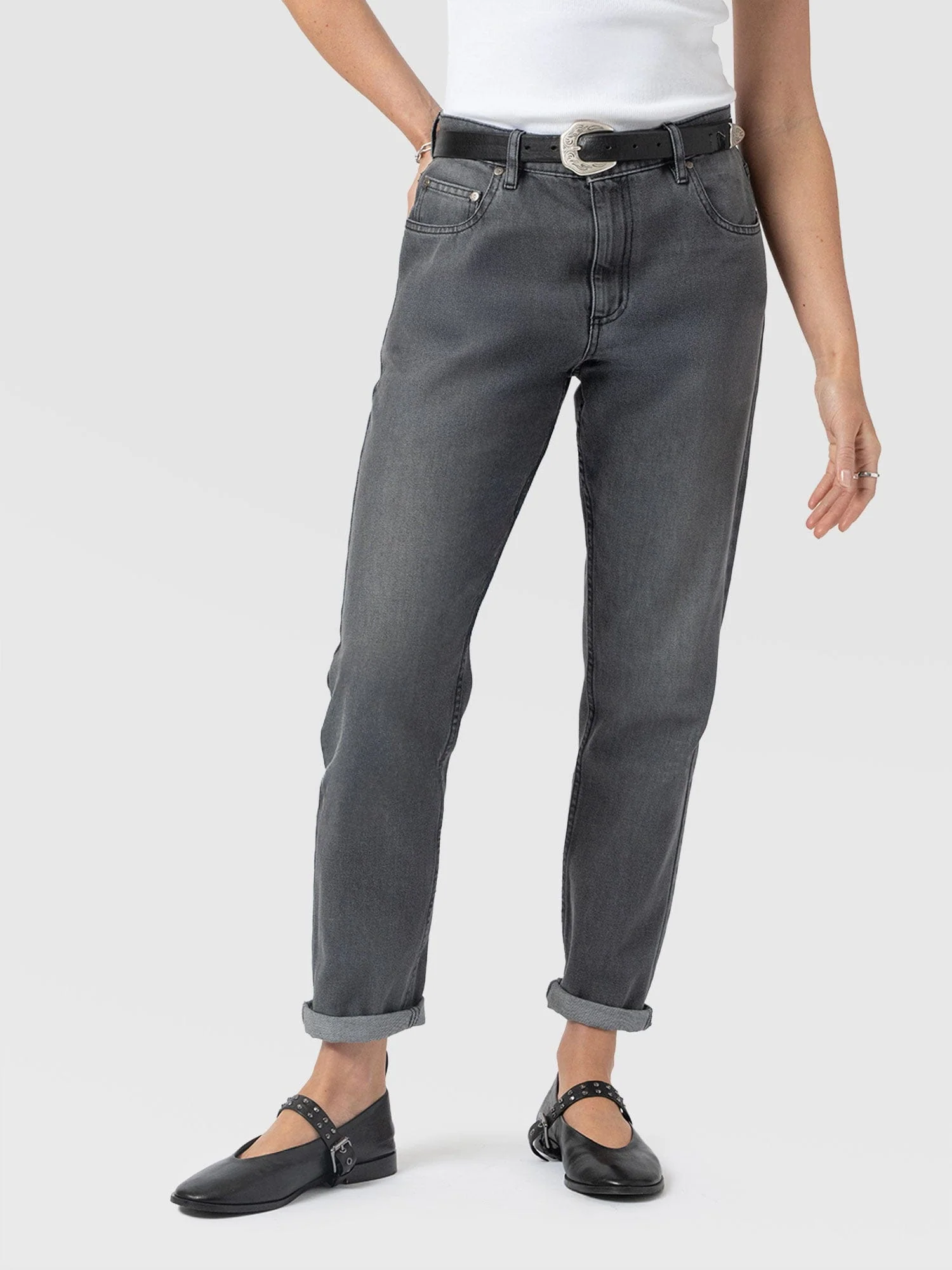 Boyfriend Jeans - Black - Image 3