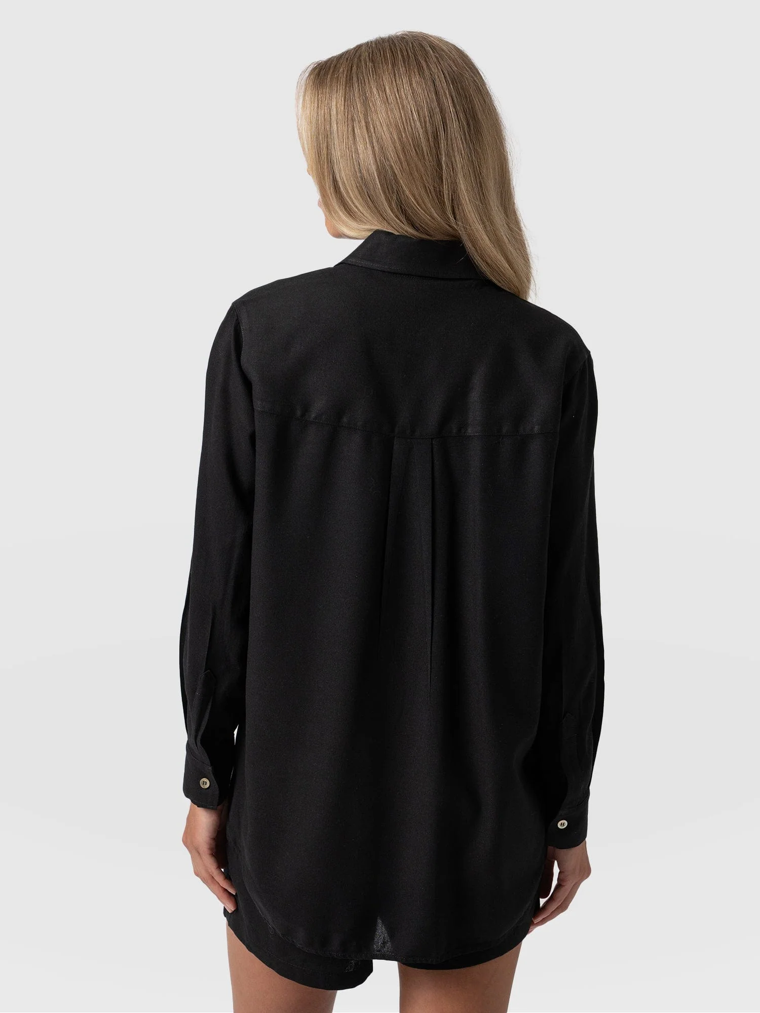Boyfriend Shirt - Black Linen - Image 6