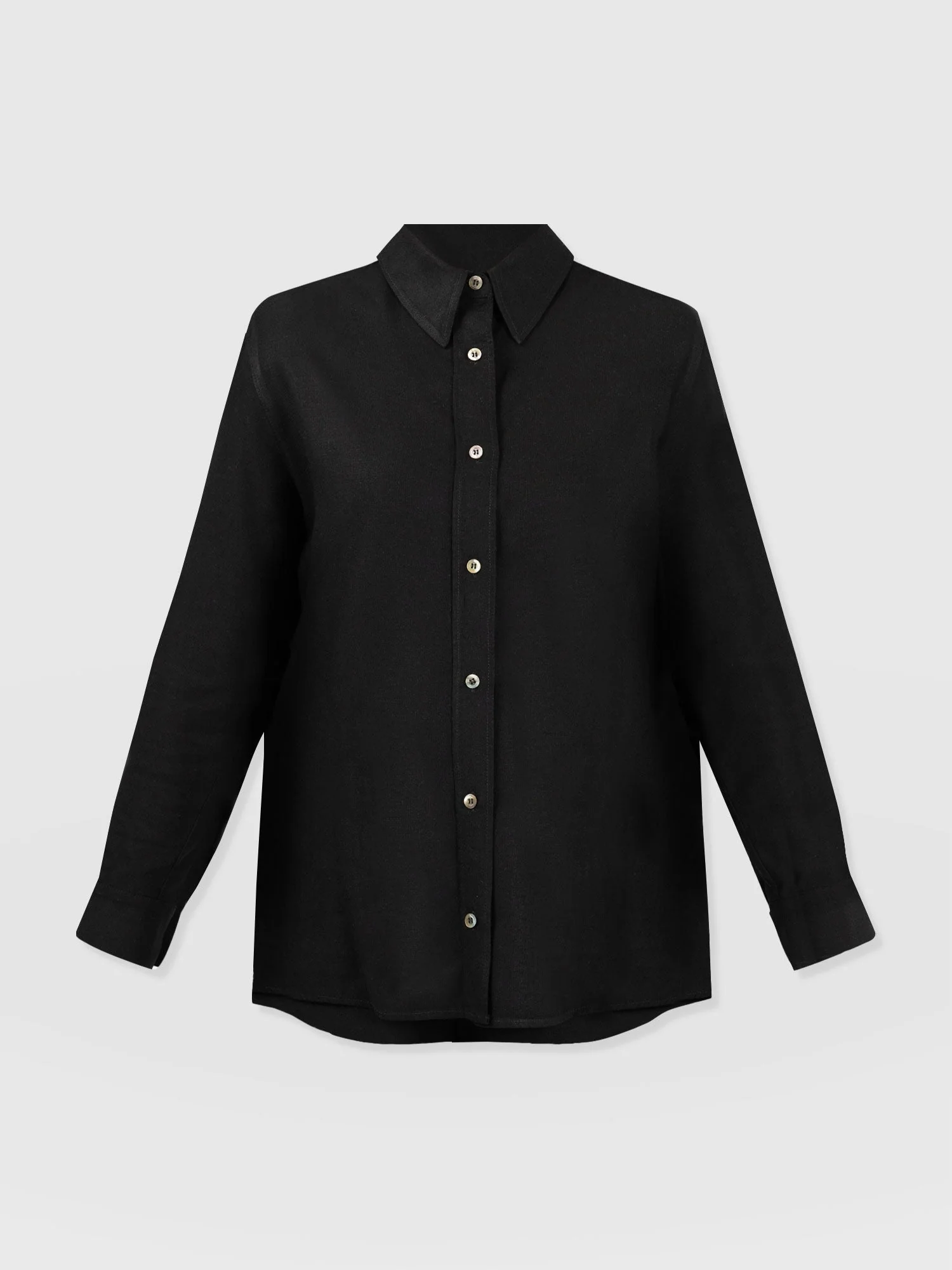 Boyfriend Shirt - Black Linen - Image 7