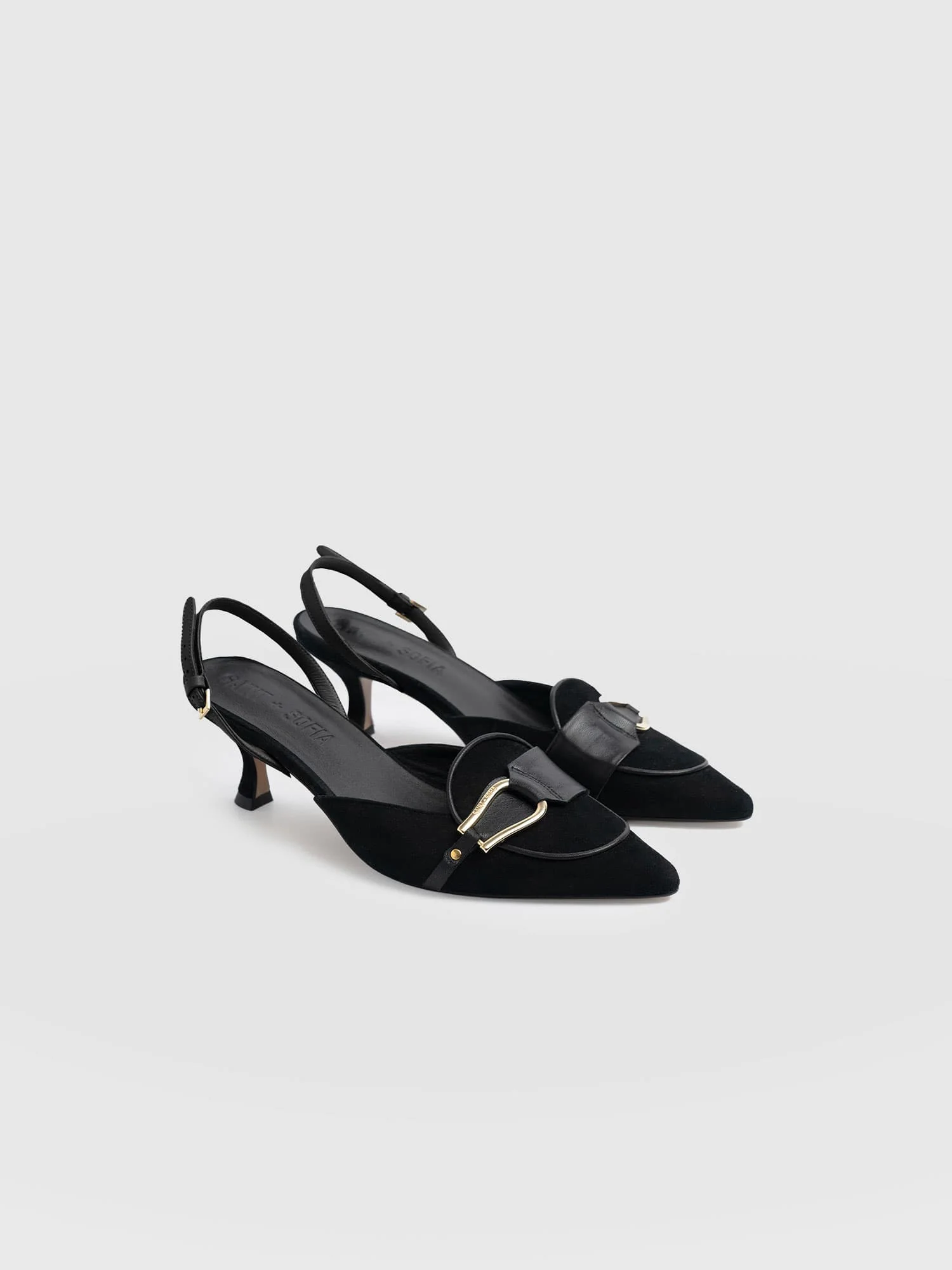 Bridget Sling Back Heels - Black - Image 3