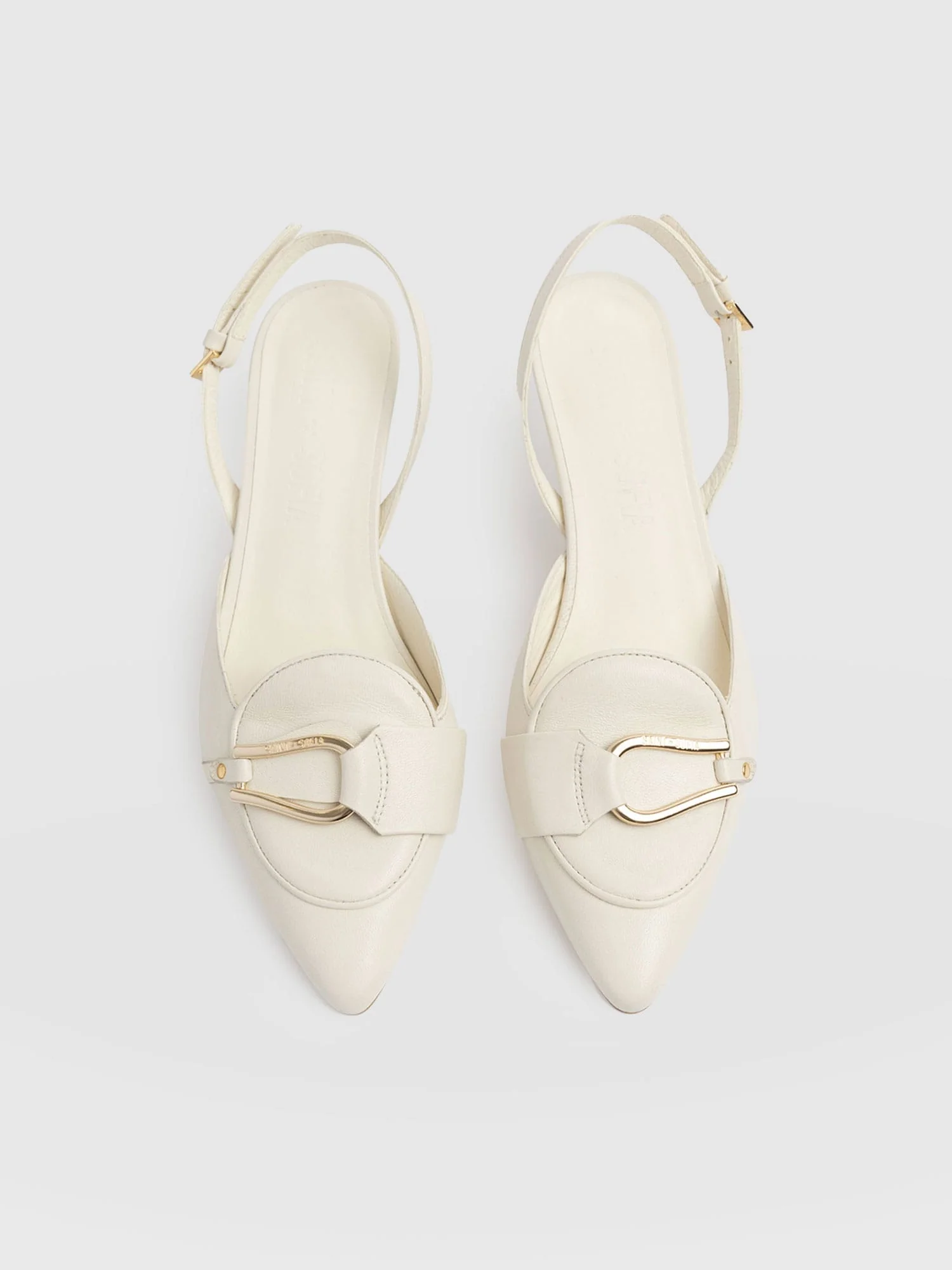 Bridget Sling Back Heels - Cream - Image 4