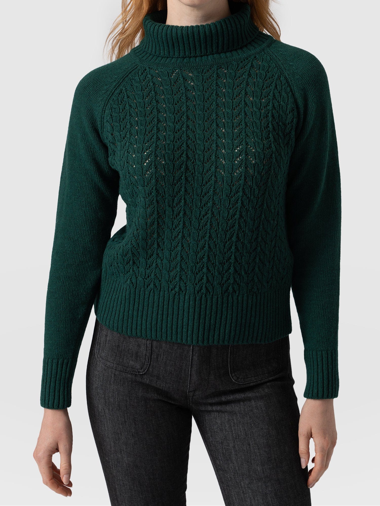 Glen Cable Knit Jumper - Green - Image 4