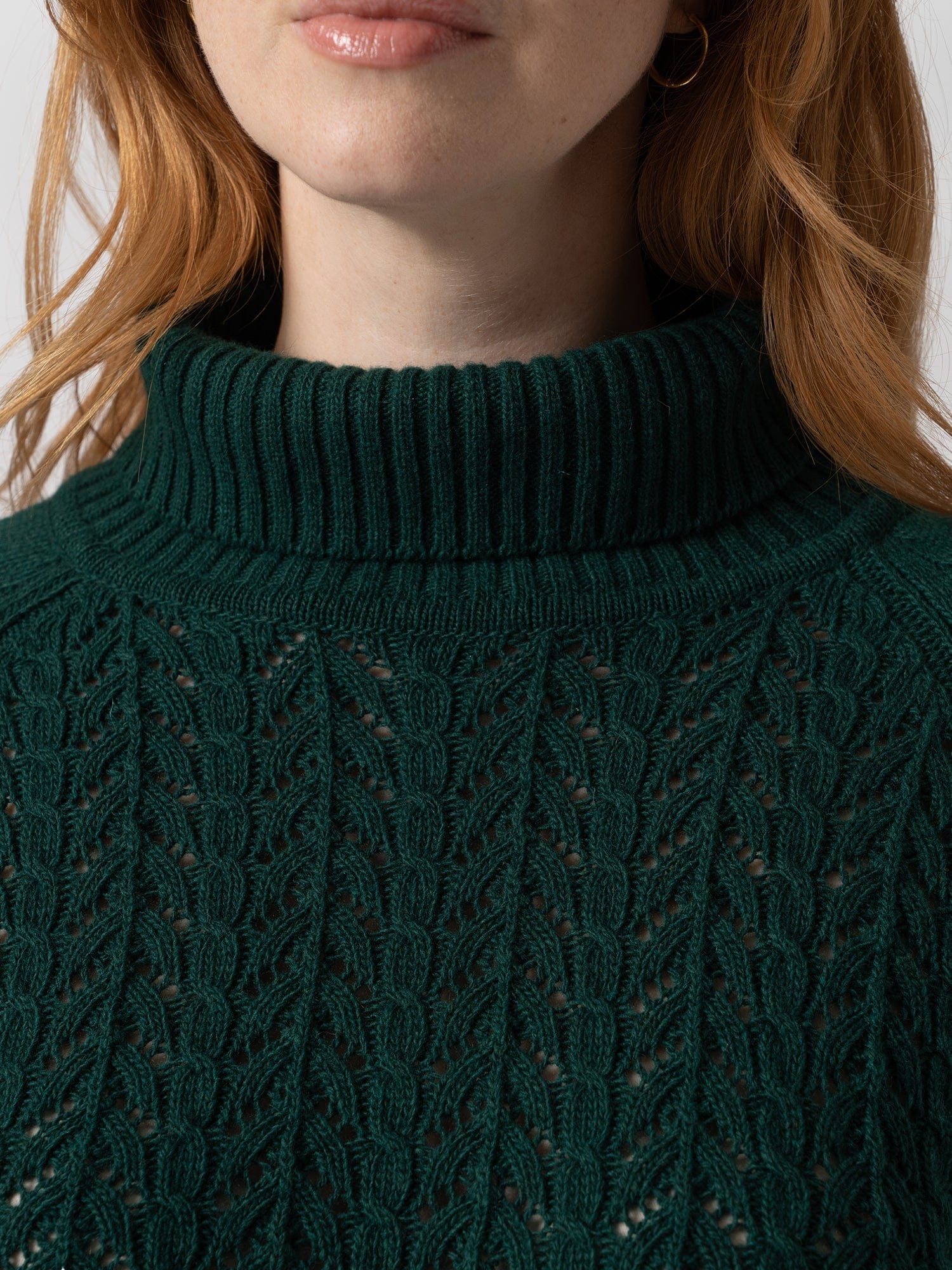Glen Cable Knit Jumper - Green - Image 5