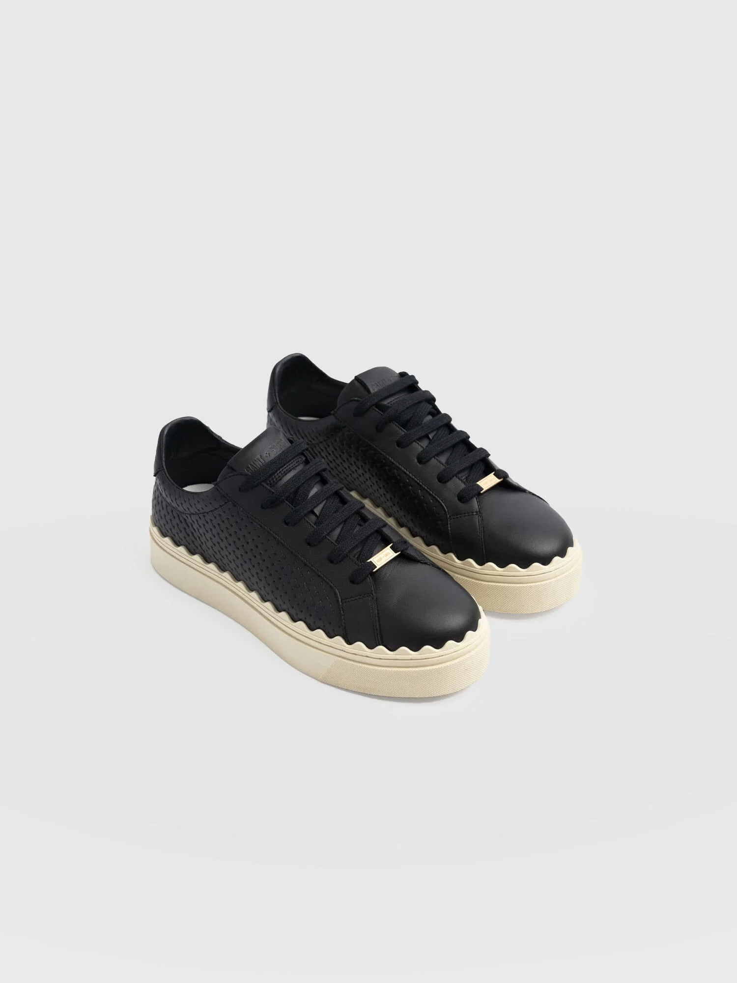 Brook Scallop Trainer - Black - Image 3