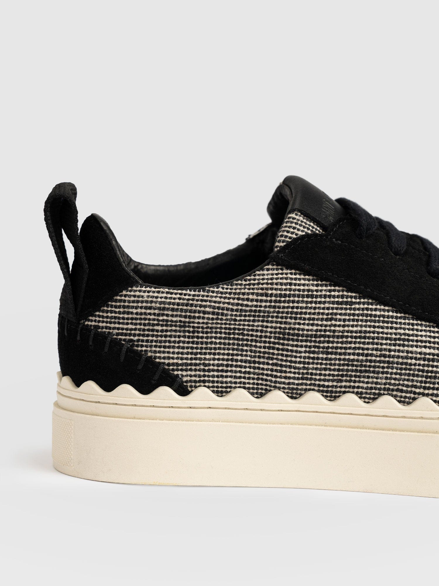 Brook Scallop Trainer - Black Linen - Image 4