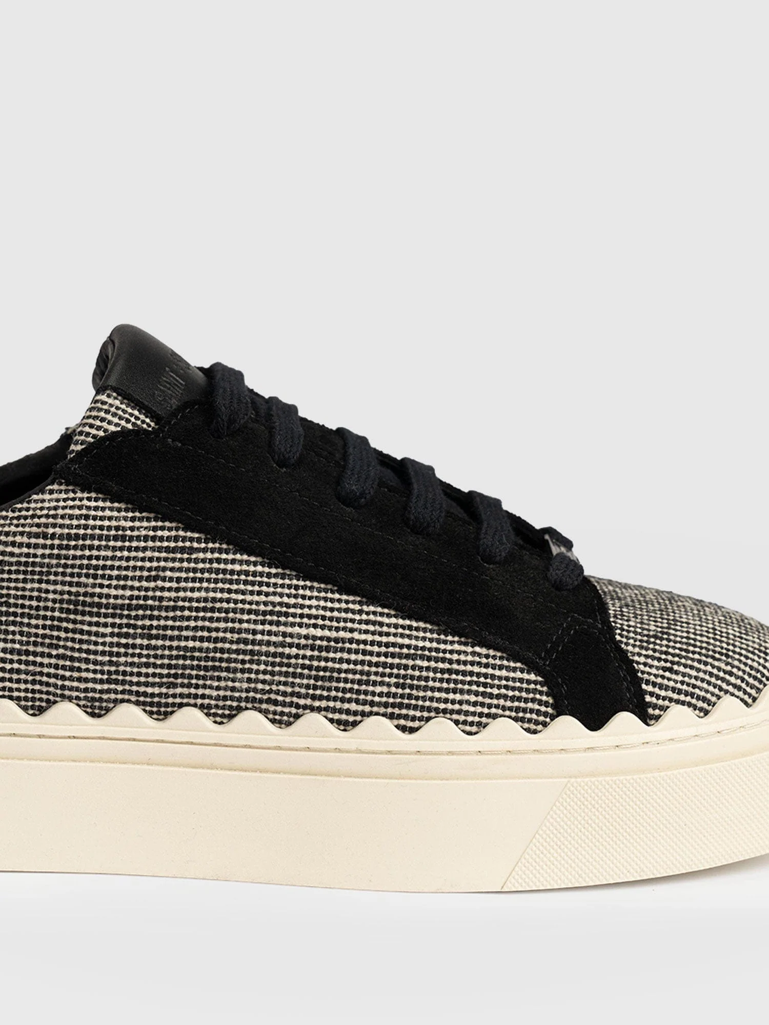 Brook Scallop Trainer - Black Linen - Image 5