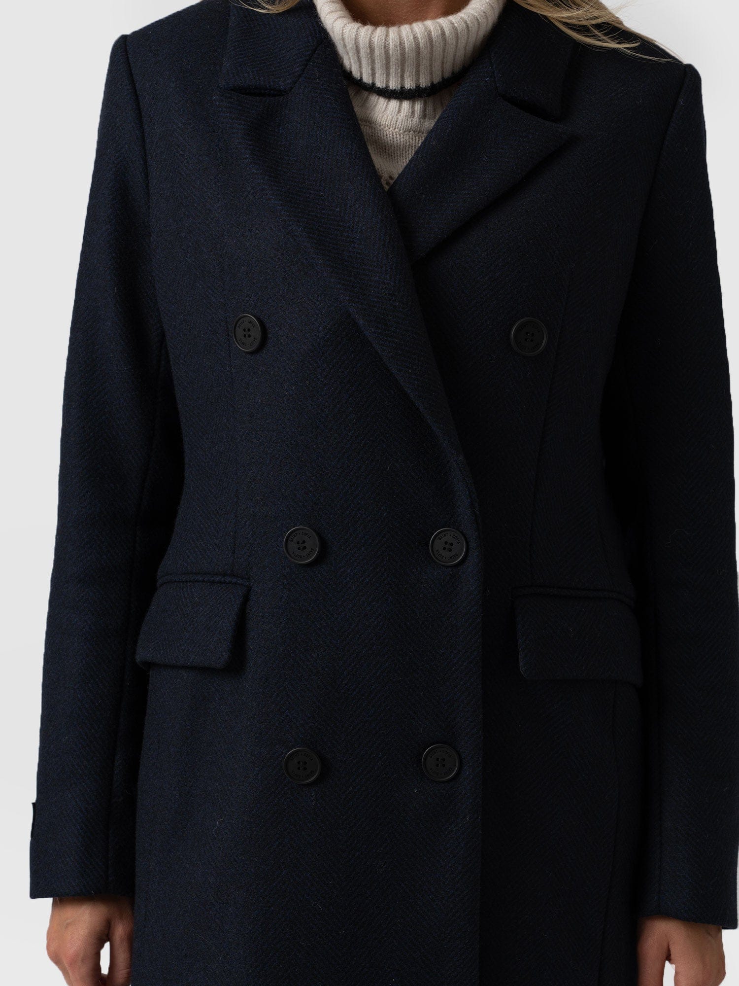 Cambridge Coat - Navy Chevron - Image 3