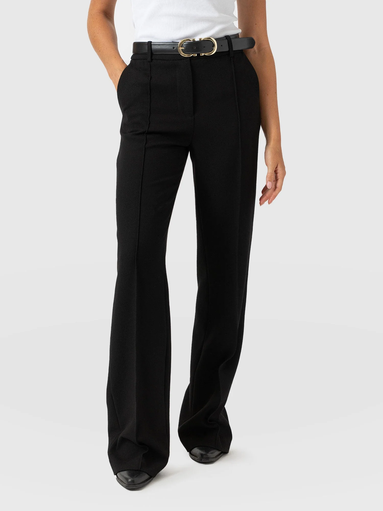 Cambridge Tailored Wide Leg Pant - Black - Image 3