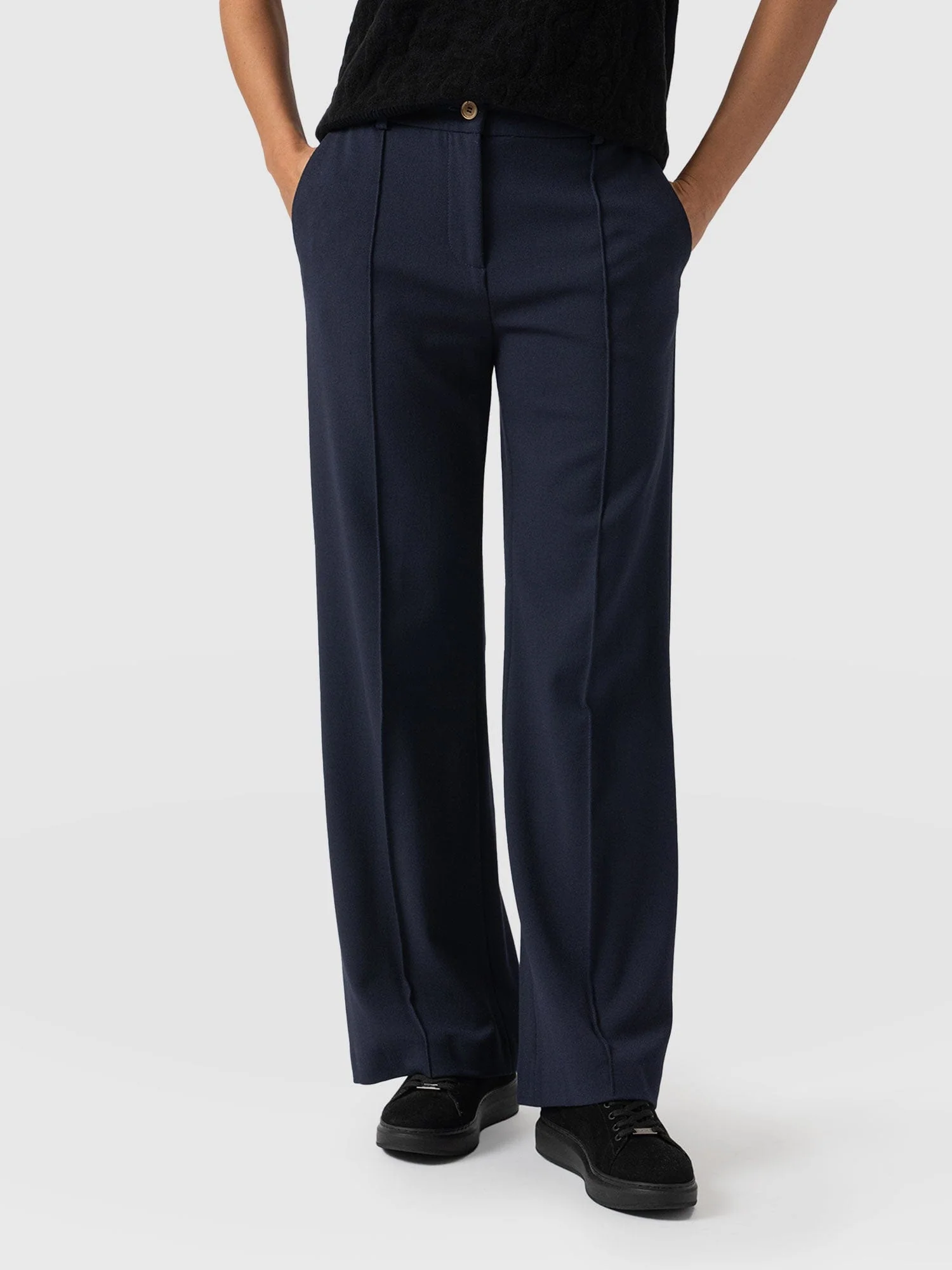 Cambridge Tailored Wide Leg Pant - Navy - Image 4