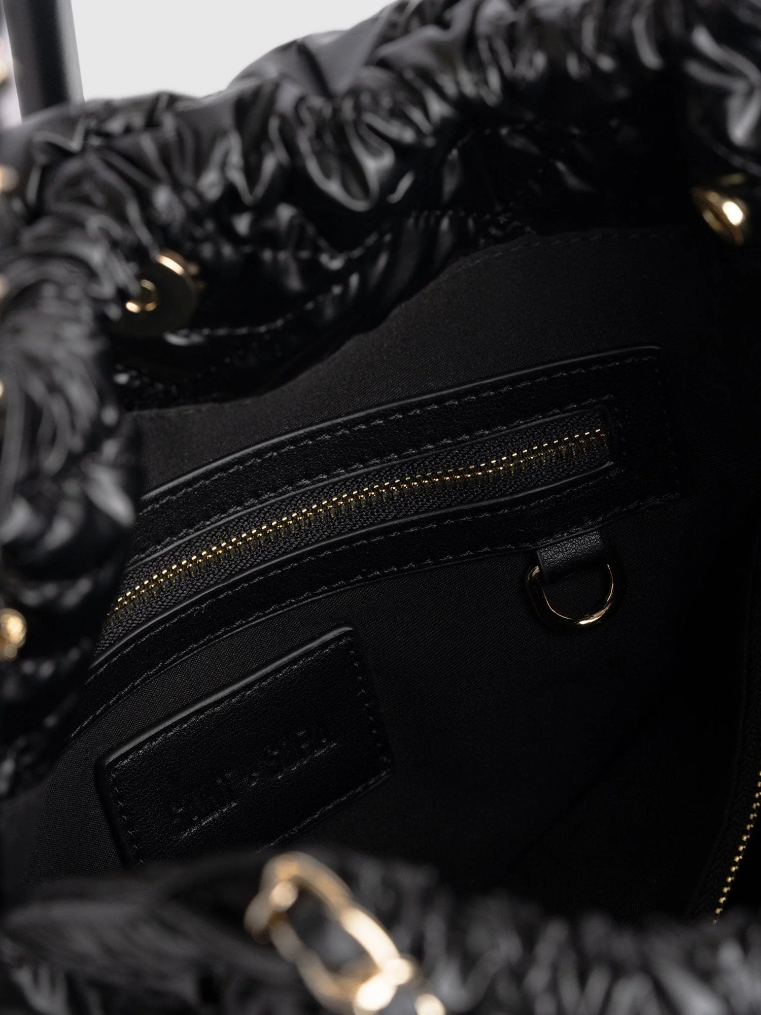 Camilla Drawstring Tote Bag - Black - Image 5