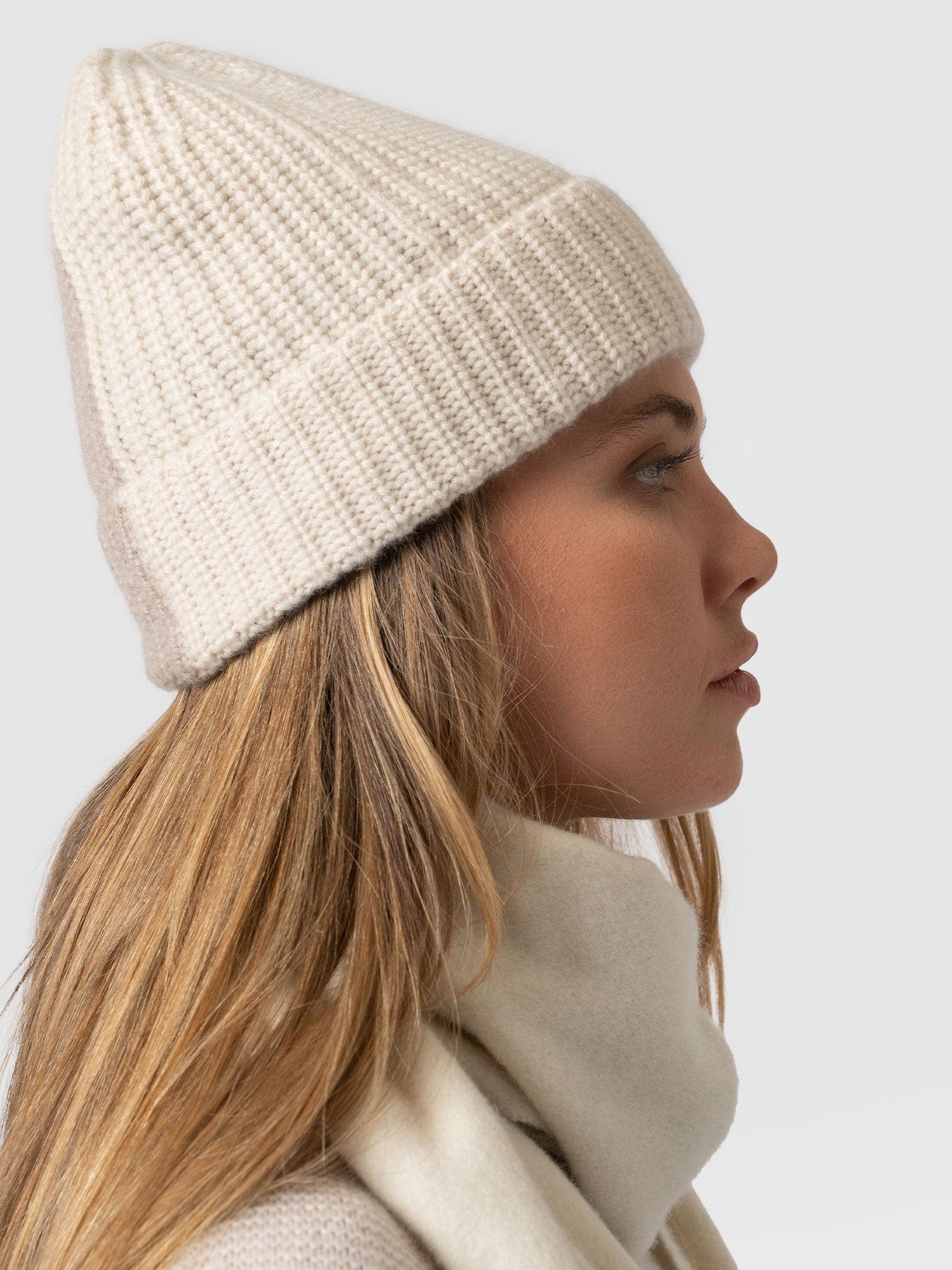 Cashmere Beanie - Cream/Beige - Image 3