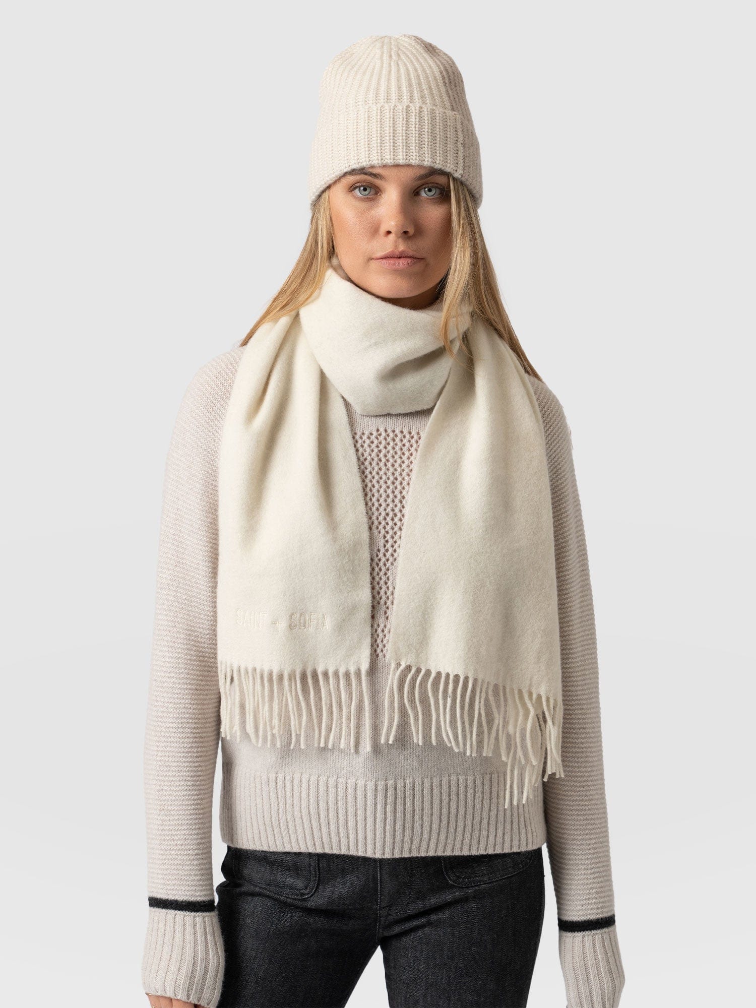 Cashmere Beanie - Cream/Beige - Image 4