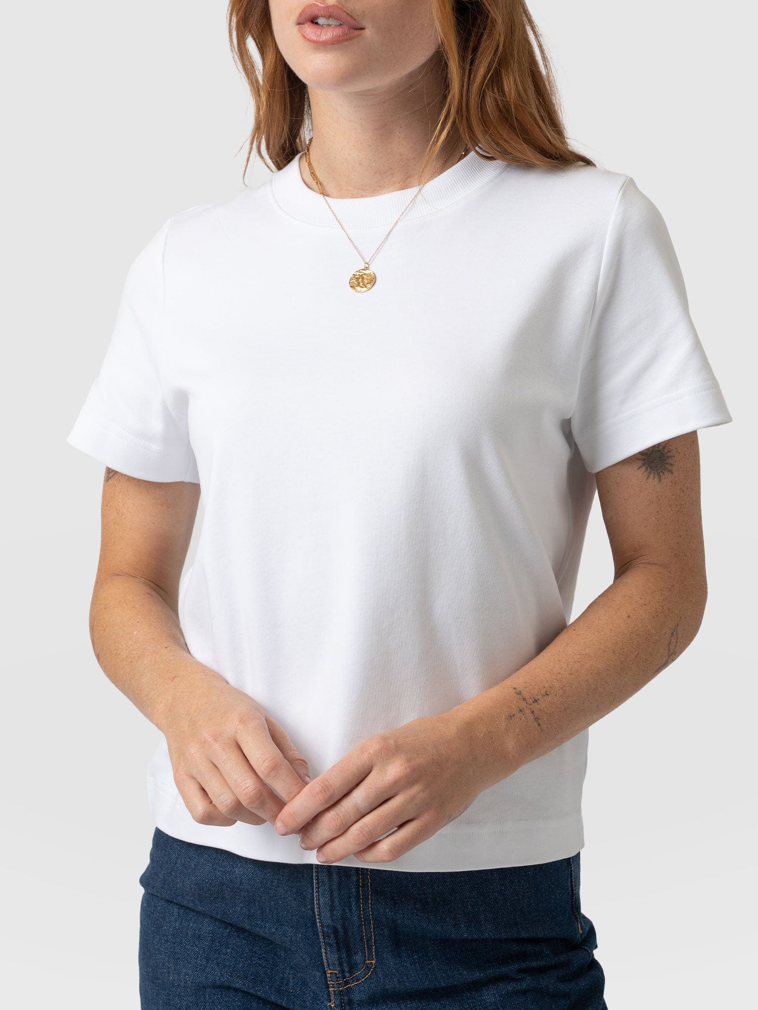 Chelsea Crew Neck Tee - White - Image 3
