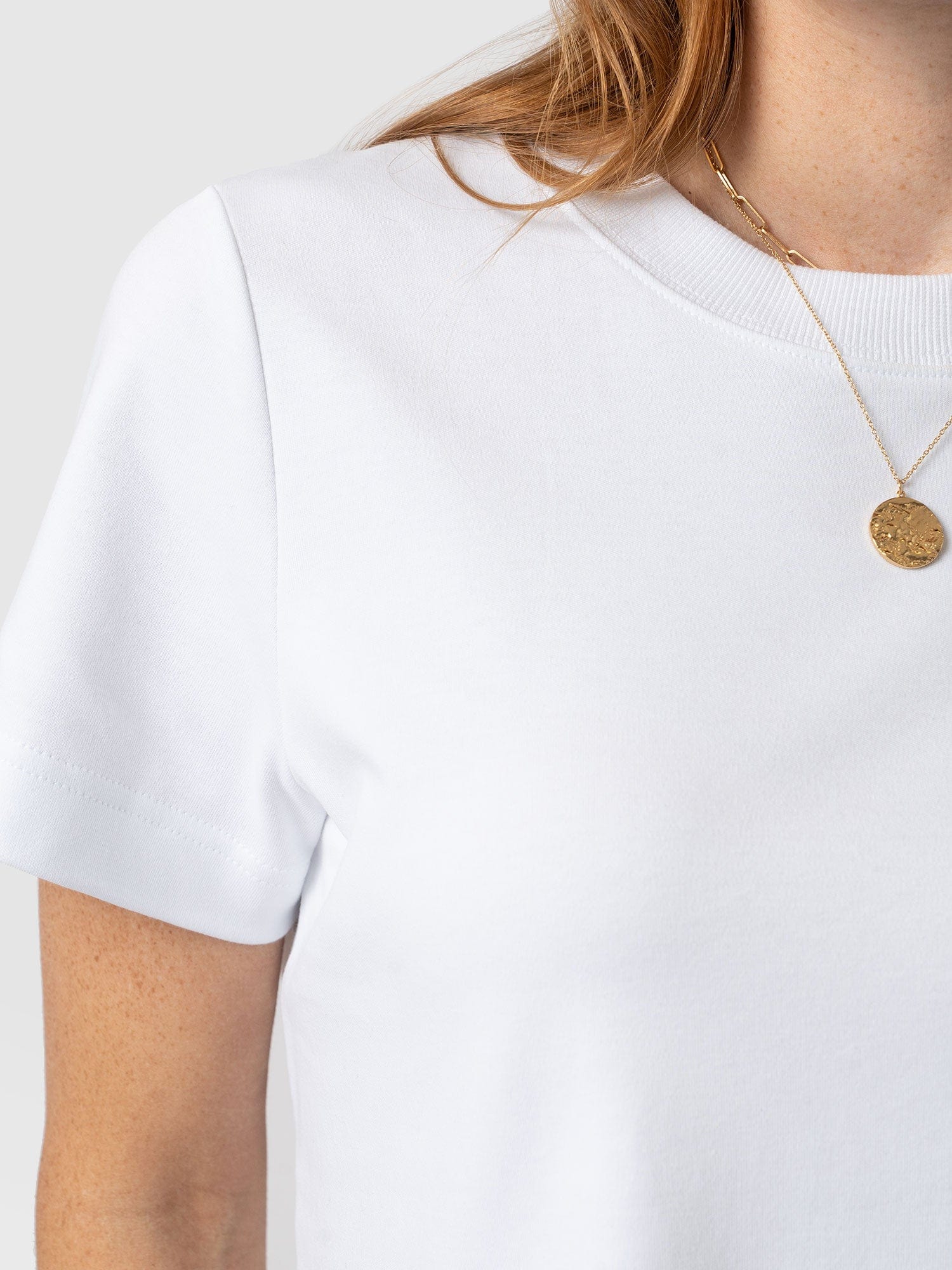 Chelsea Crew Neck Tee - White - Image 5