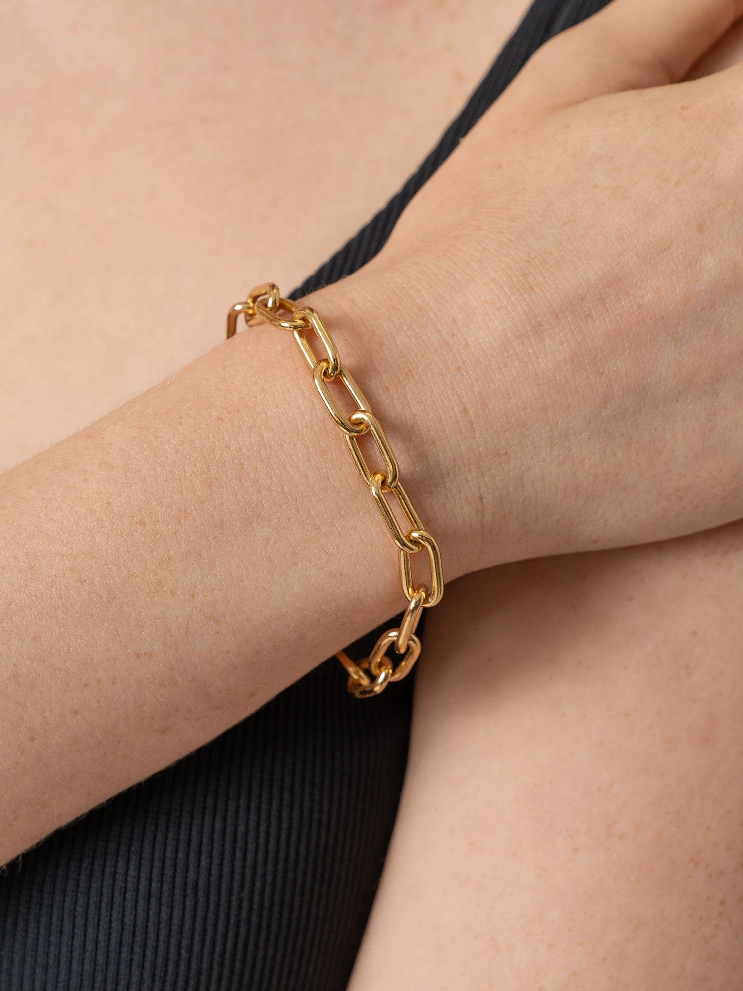Cable Chain Bracelet - Gold - Image 4