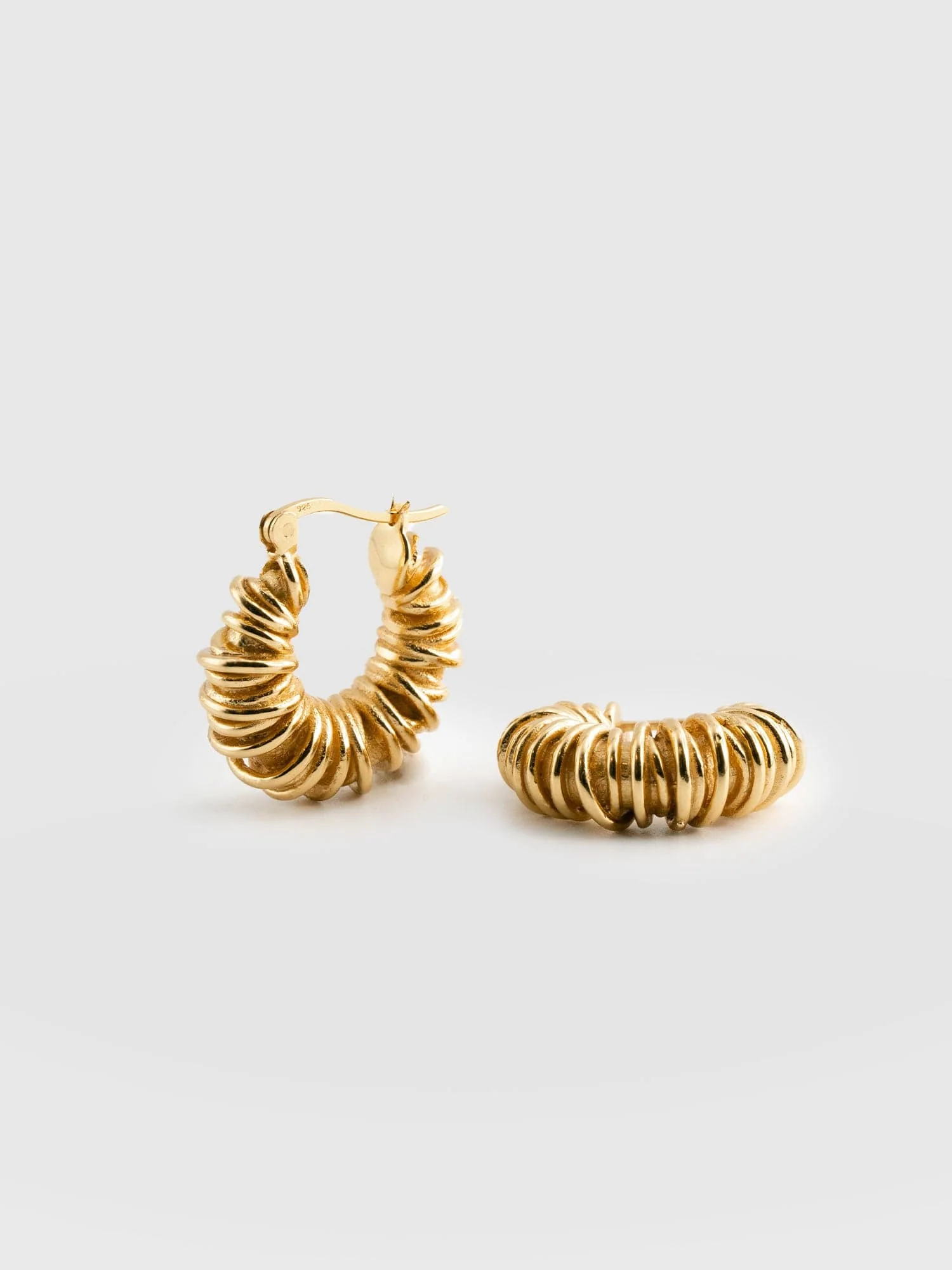 Swirl Hoop Earrings - Gold - Image 5