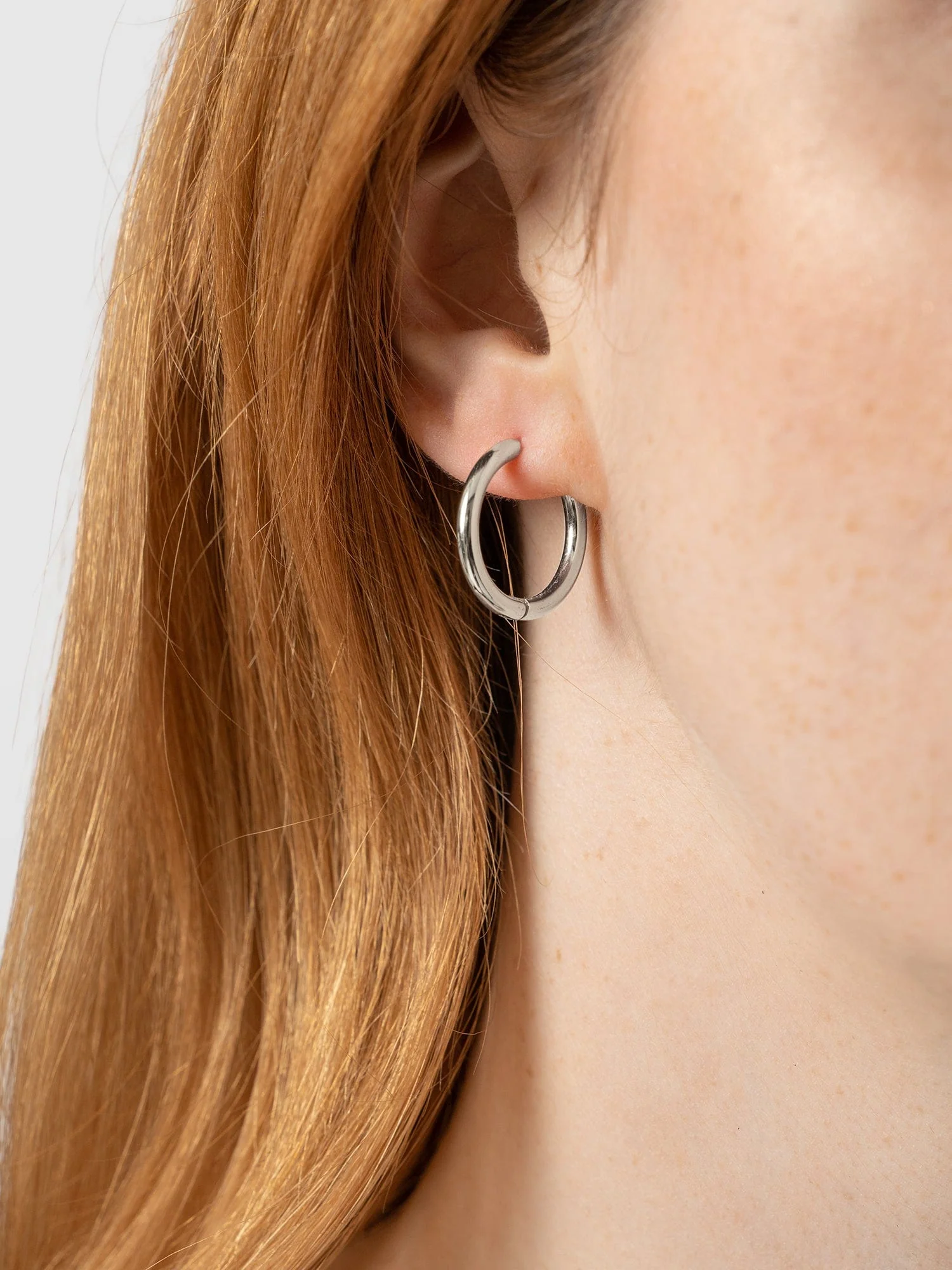 Classic Hoop Earrings - Silver - Image 4