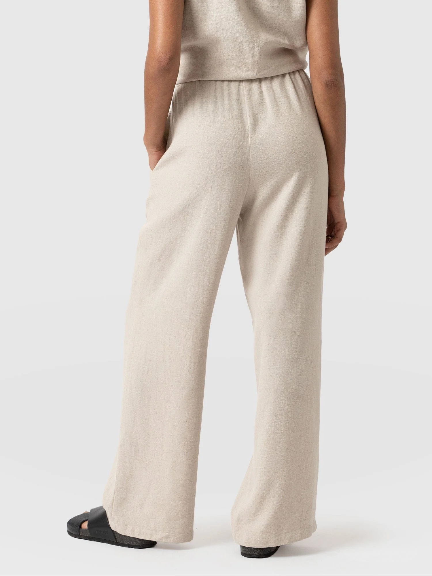 Corinne Linen Pant - Oatmeal - Image 6