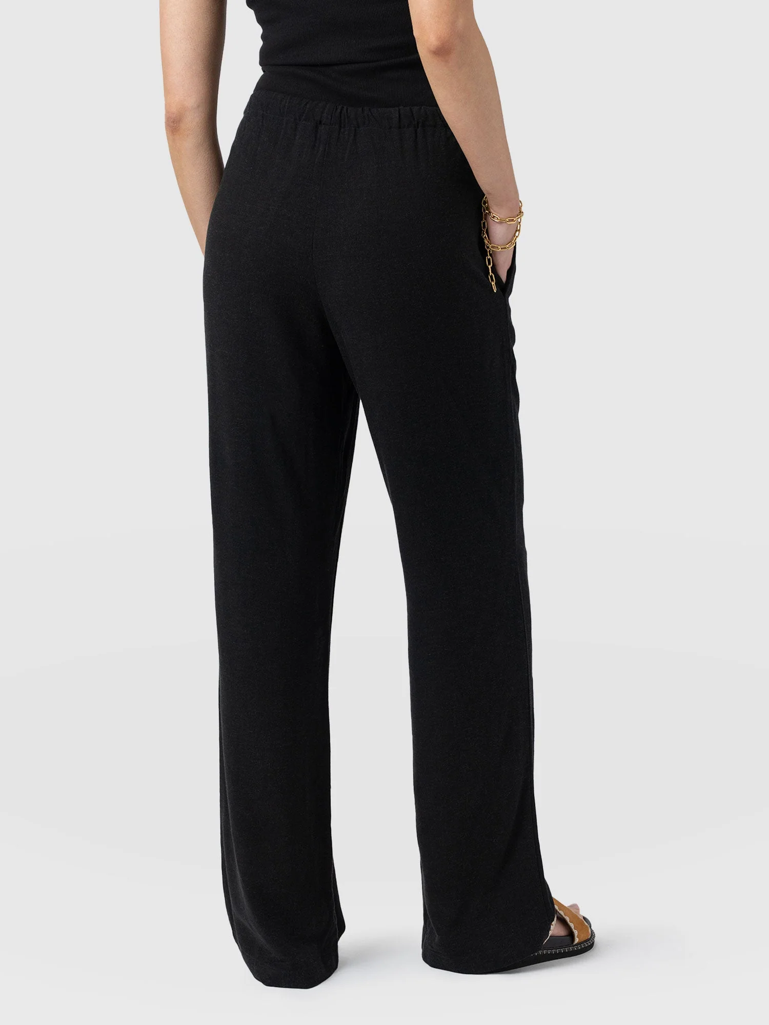 Corinne Linen Pant - Black - Image 4
