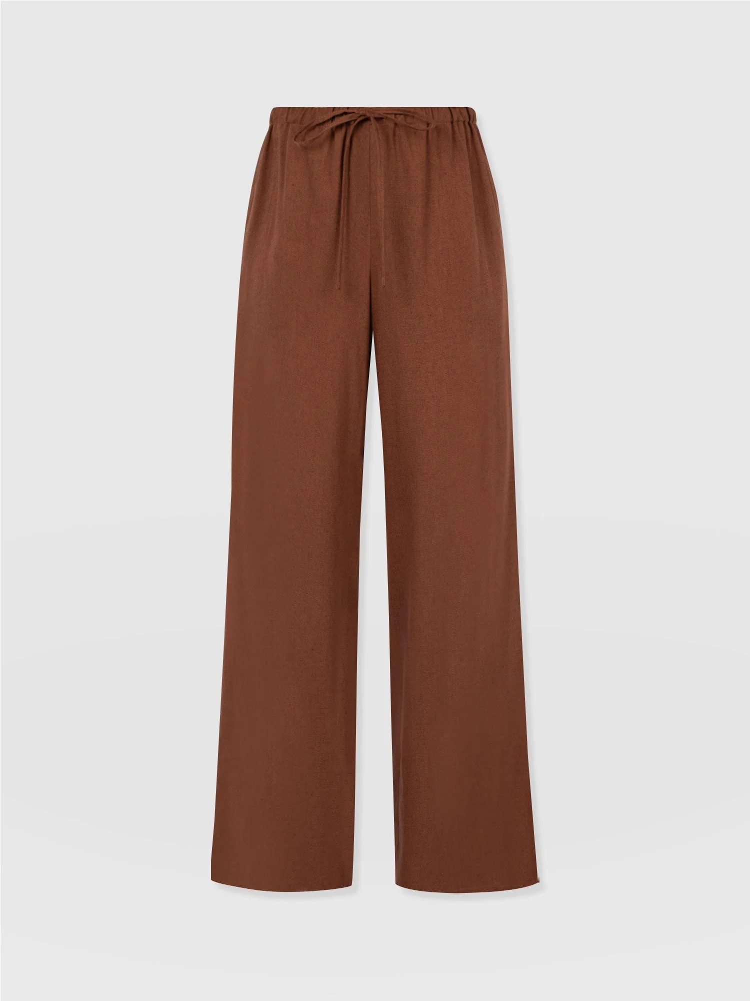 Corinne Linen Pant - Russet Brown - Image 7