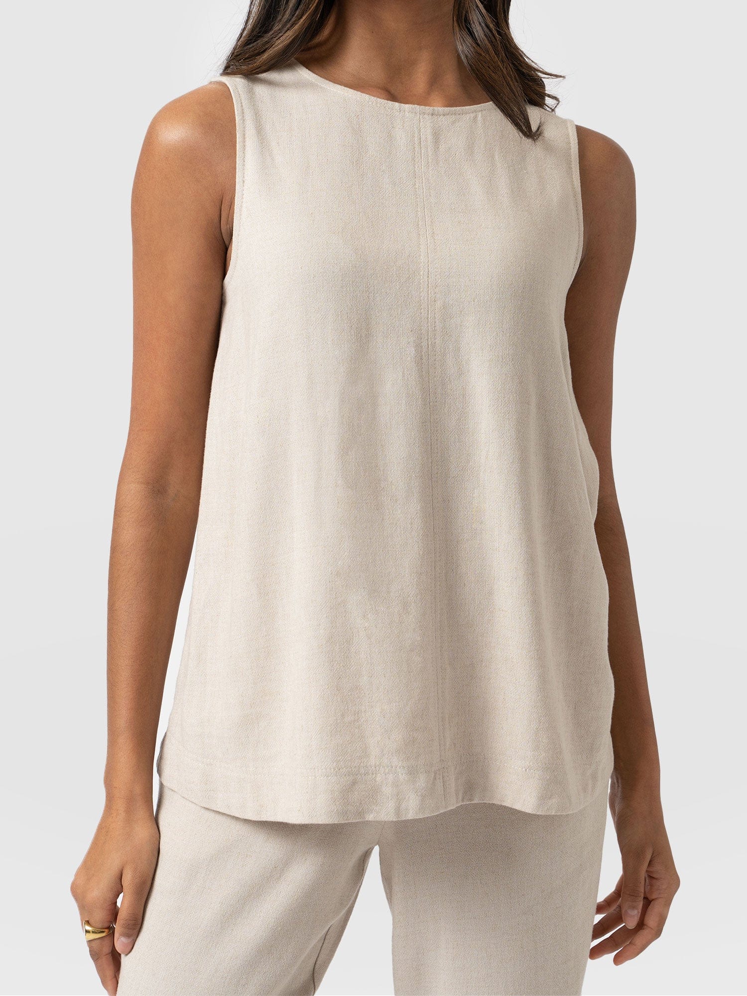 Corinne Linen Tunic - Oatmeal - Image 4