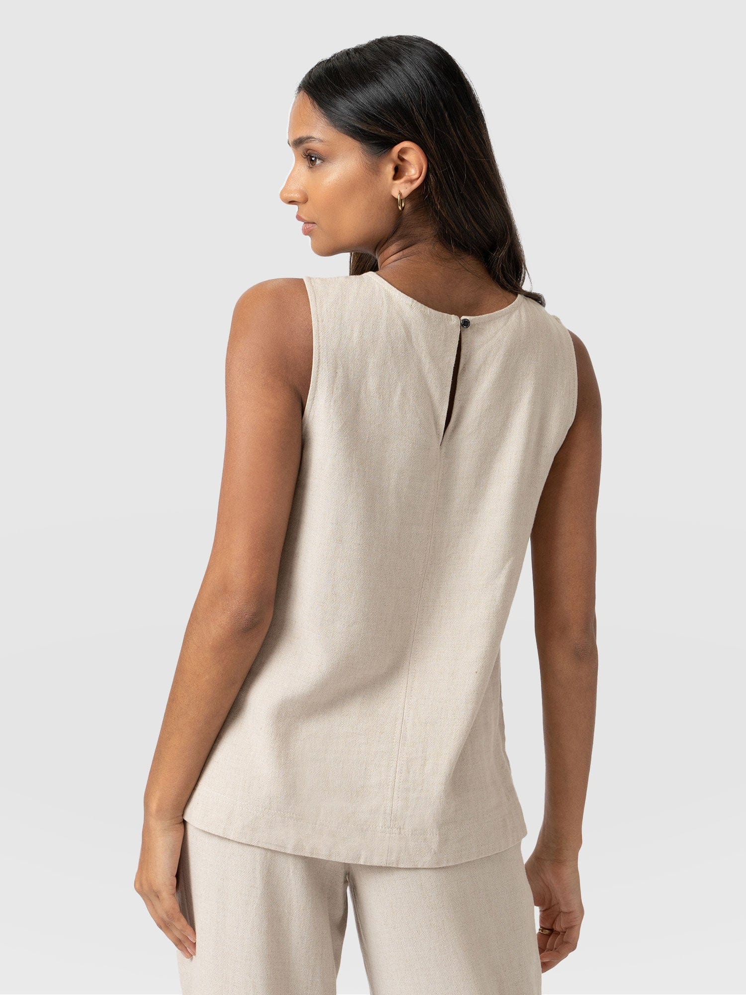 Corinne Linen Tunic - Oatmeal - Image 6