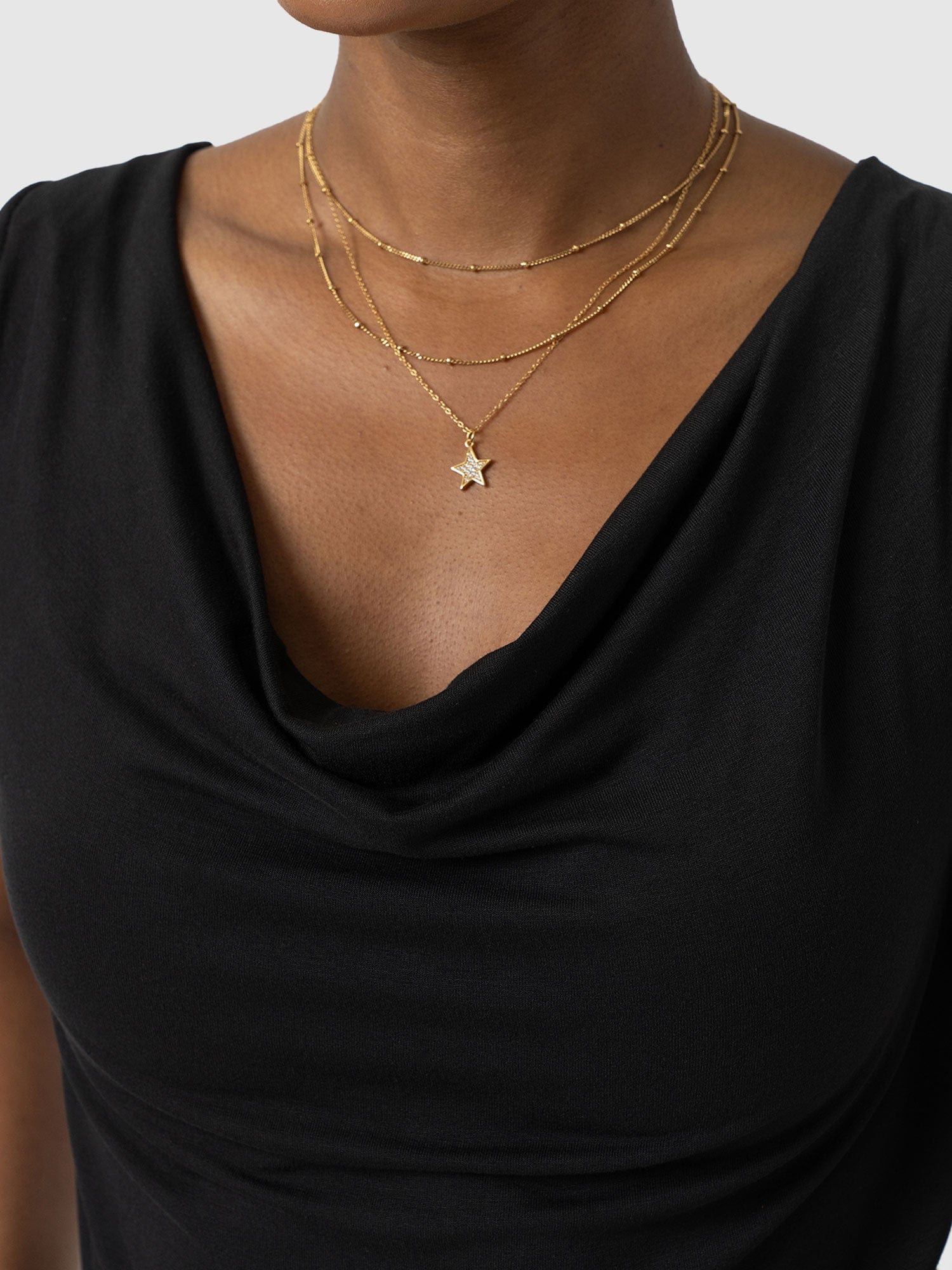 Cowl Neck Cami - Black - Image 5
