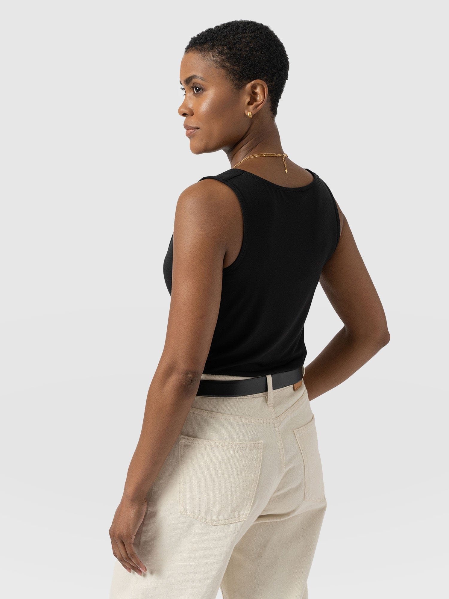 Cowl Neck Cami - Black - Image 6