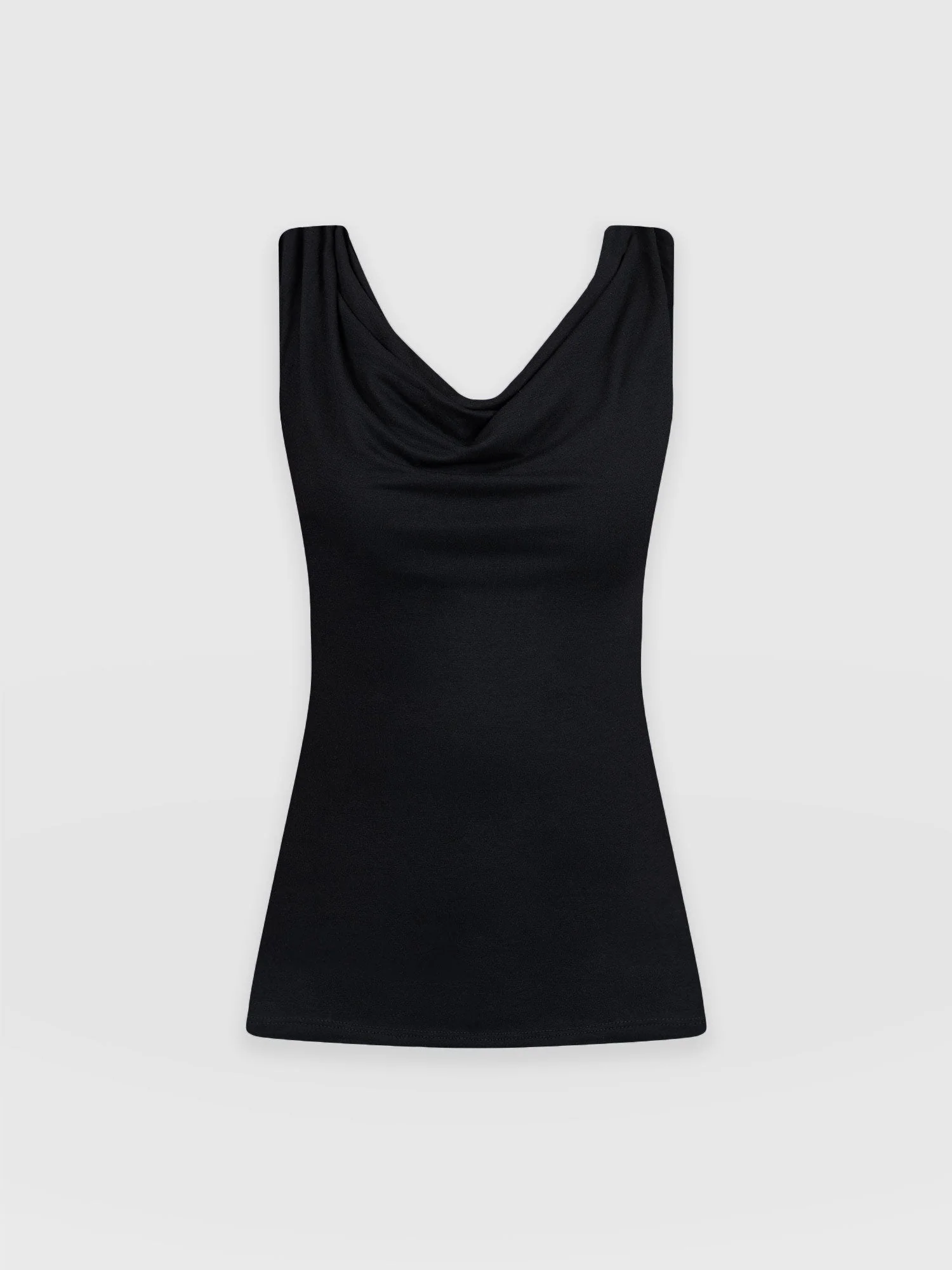 Cowl Neck Cami - Black - Image 7