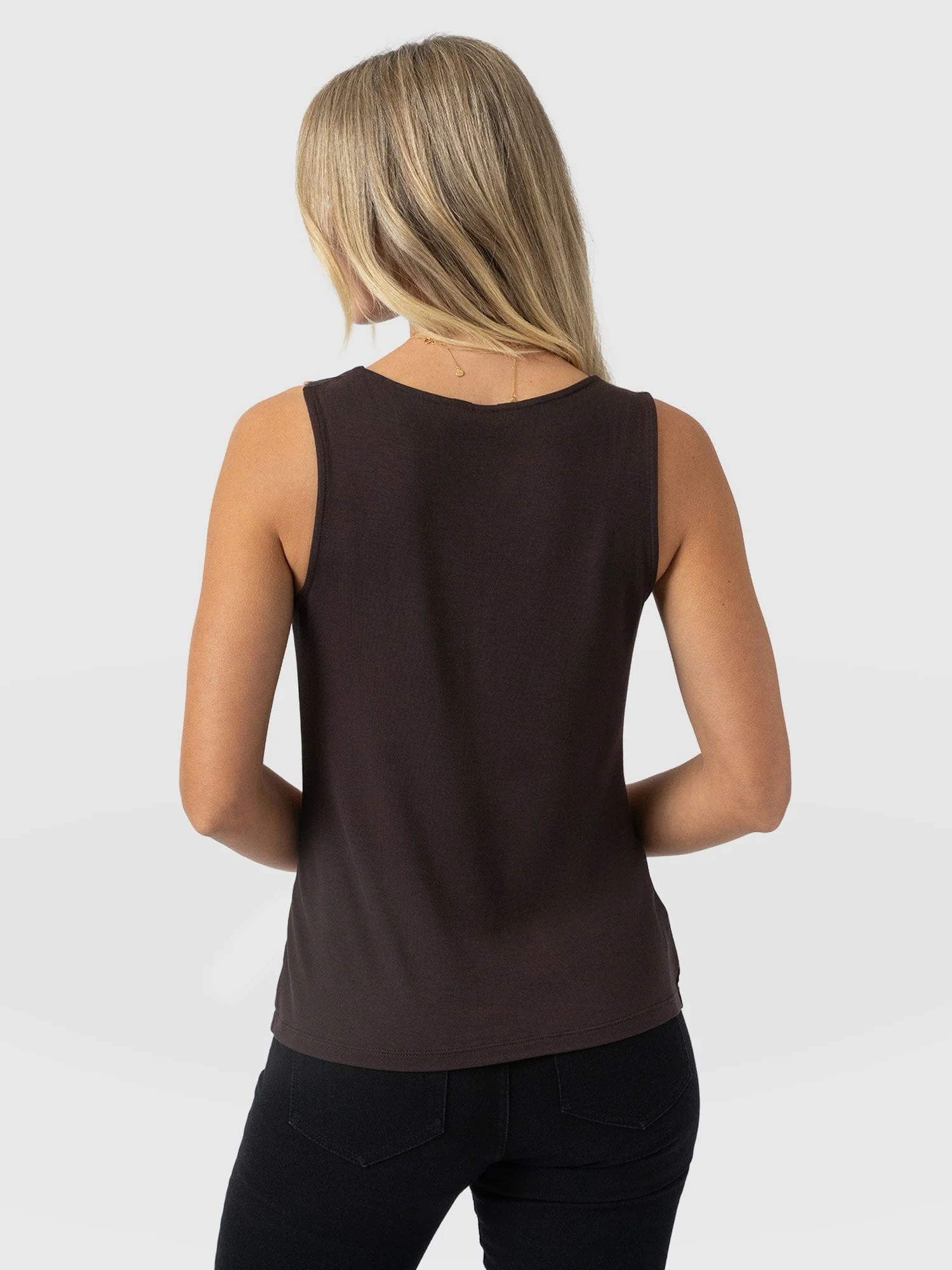 Cowl Neck Cami - Brown Floral - Image 6