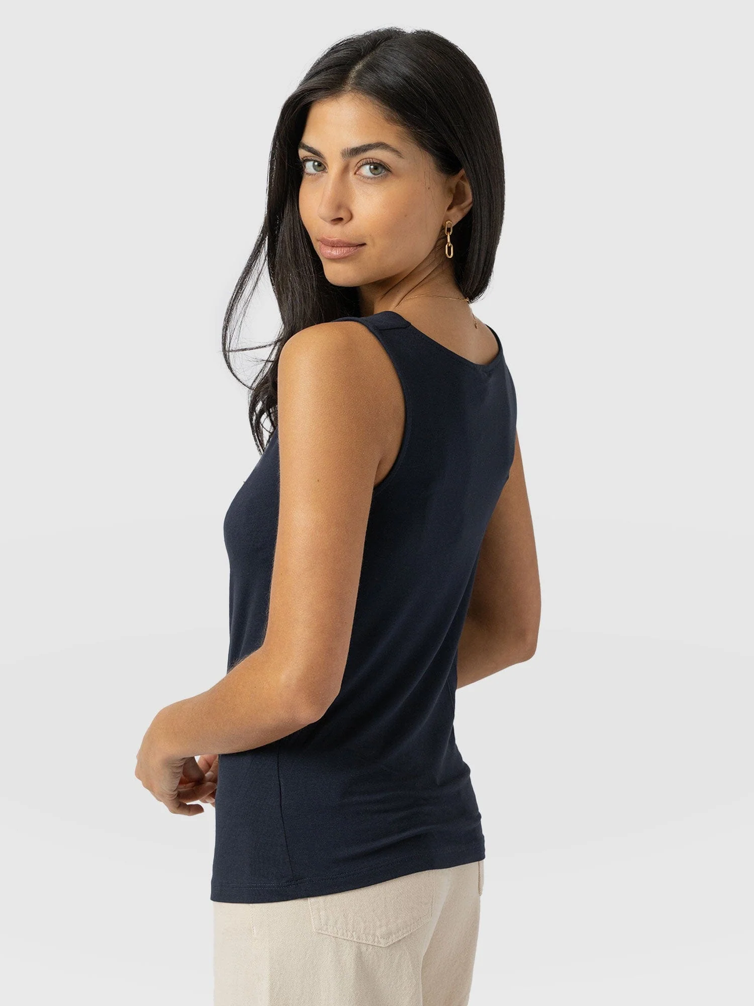 Cowl Neck Cami - Navy - Image 6