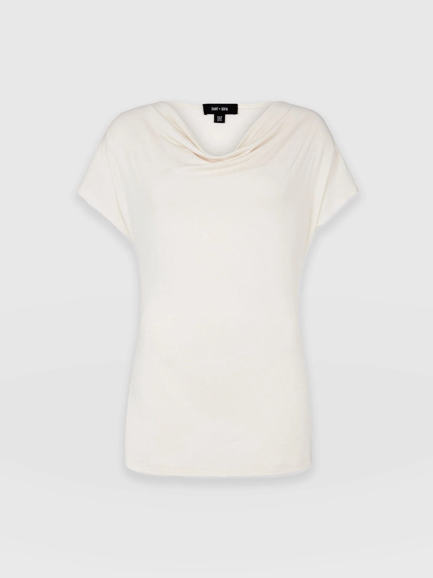 Cowl Neck Tee - Cream - Image 7
