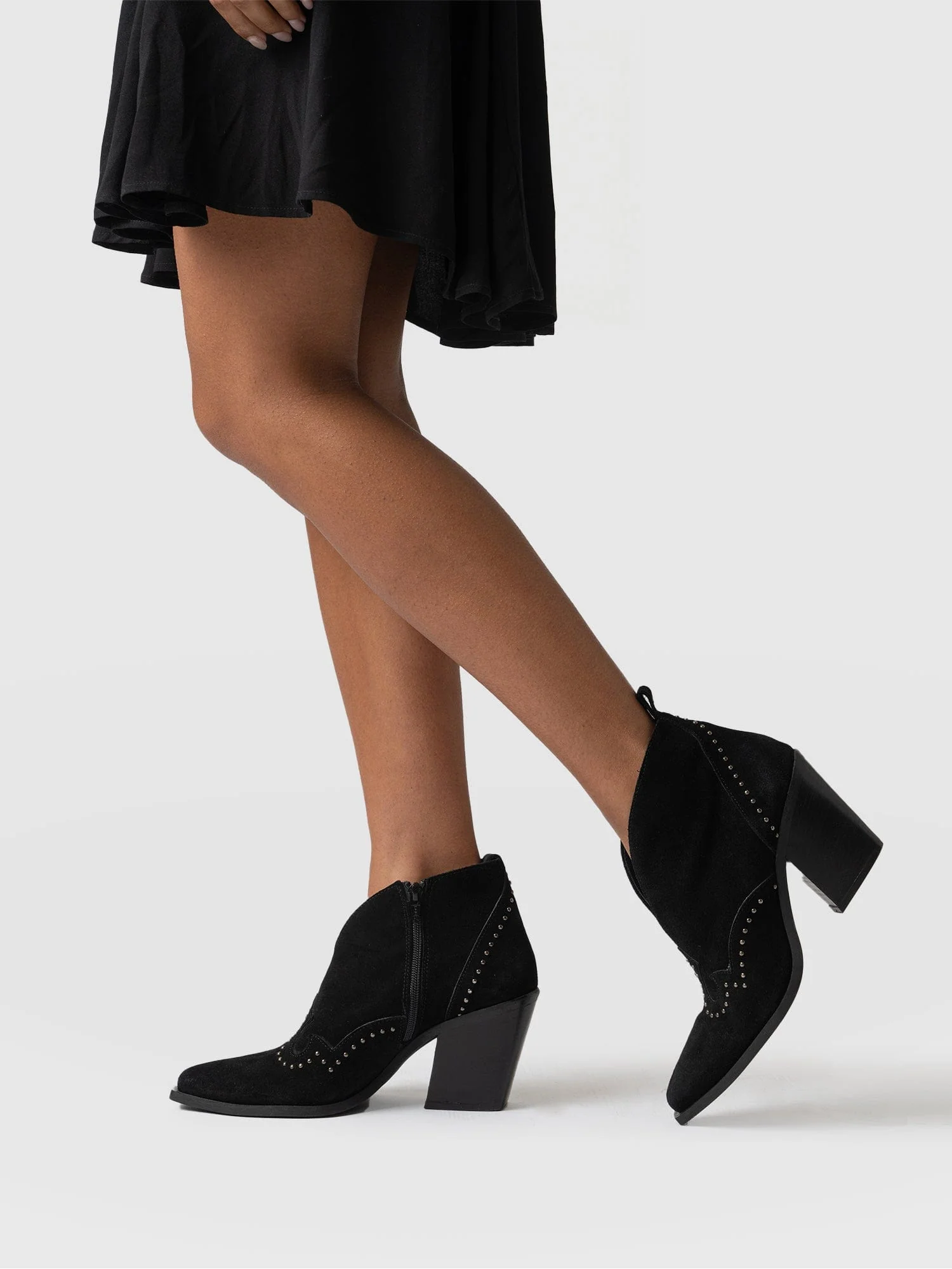 Dallas Studded Ankle Boot - Black - Image 6