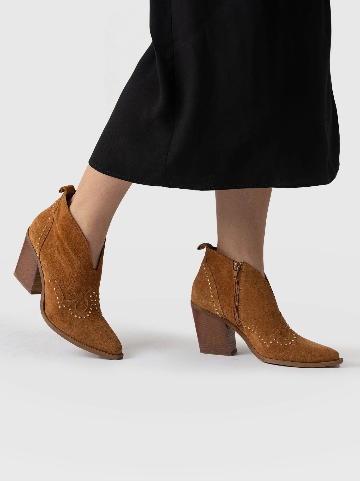 Dallas Studded Ankle Boot - Tan - Image 6