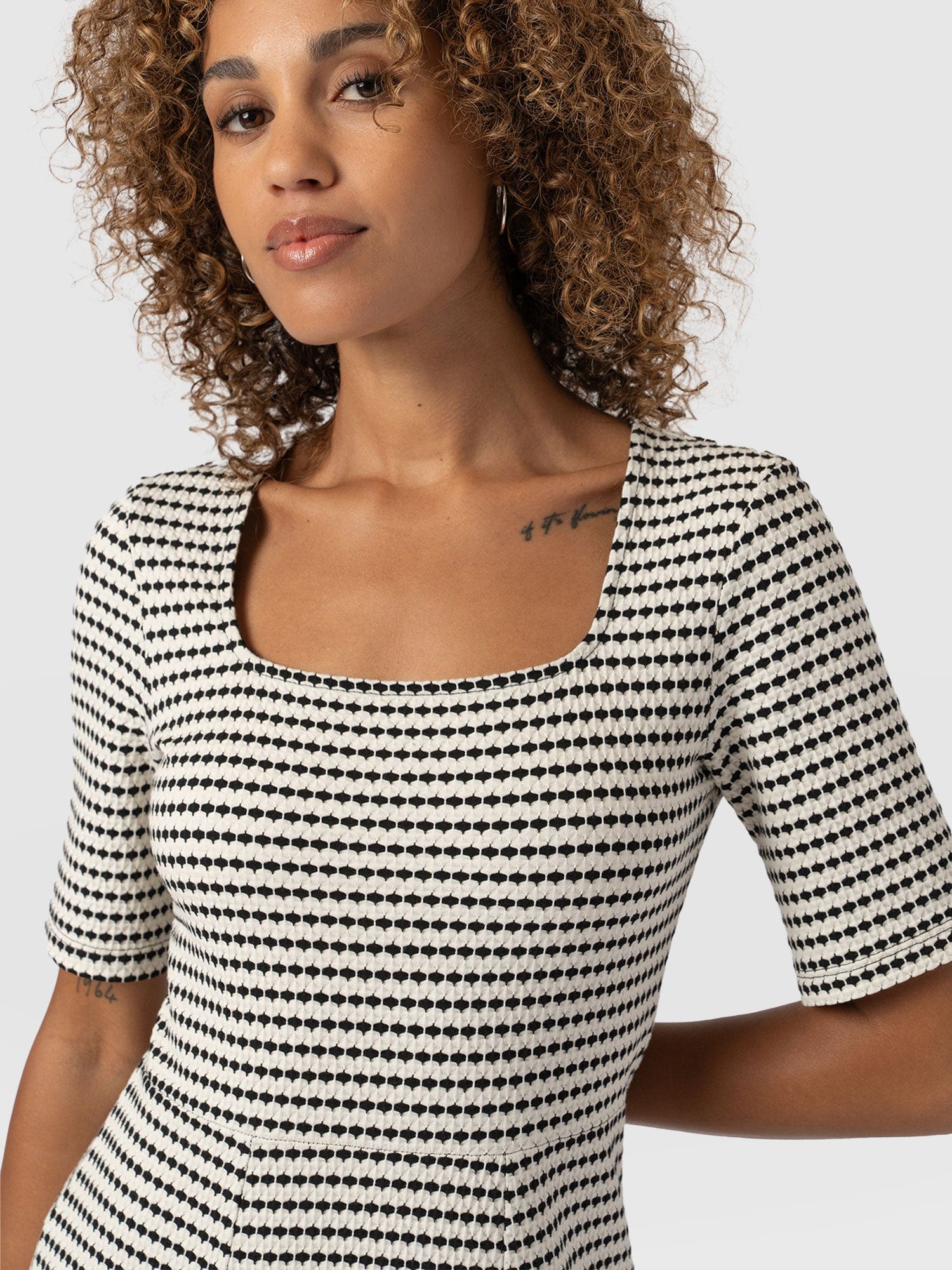 Darcey Flared Dress - Jacquard - Image 4