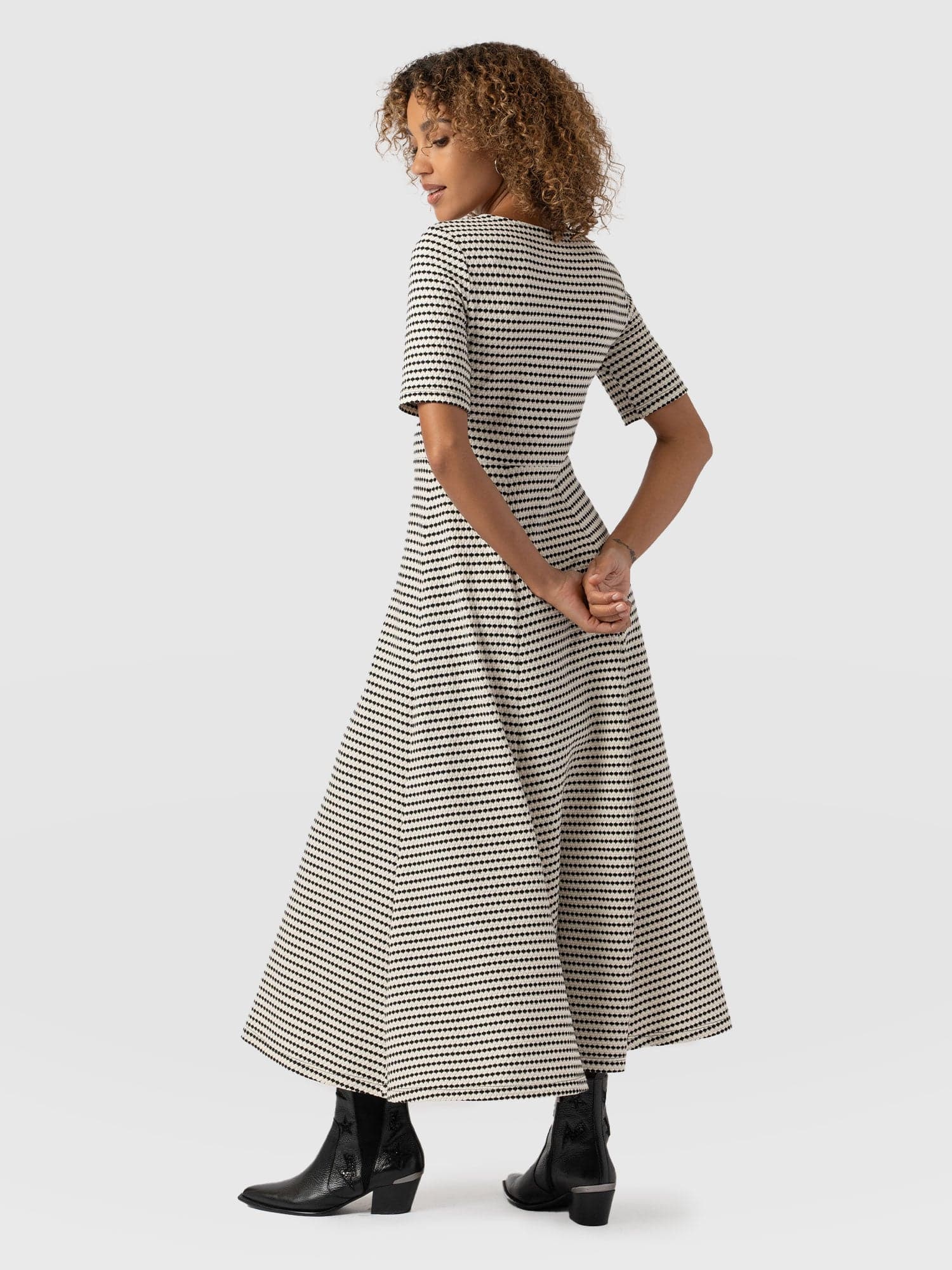 Darcey Flared Dress - Jacquard - Image 6
