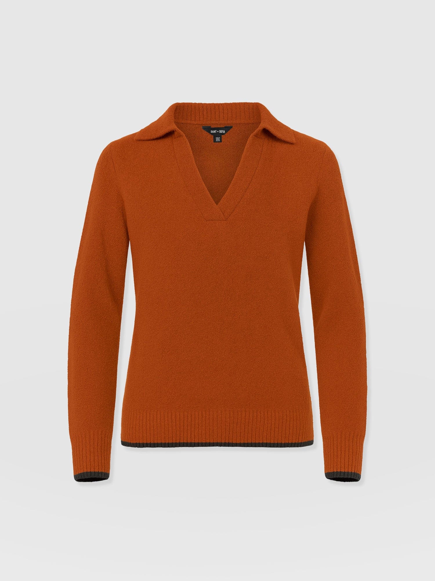 Delphi Polo Knit - Burnt Orange - Image 7
