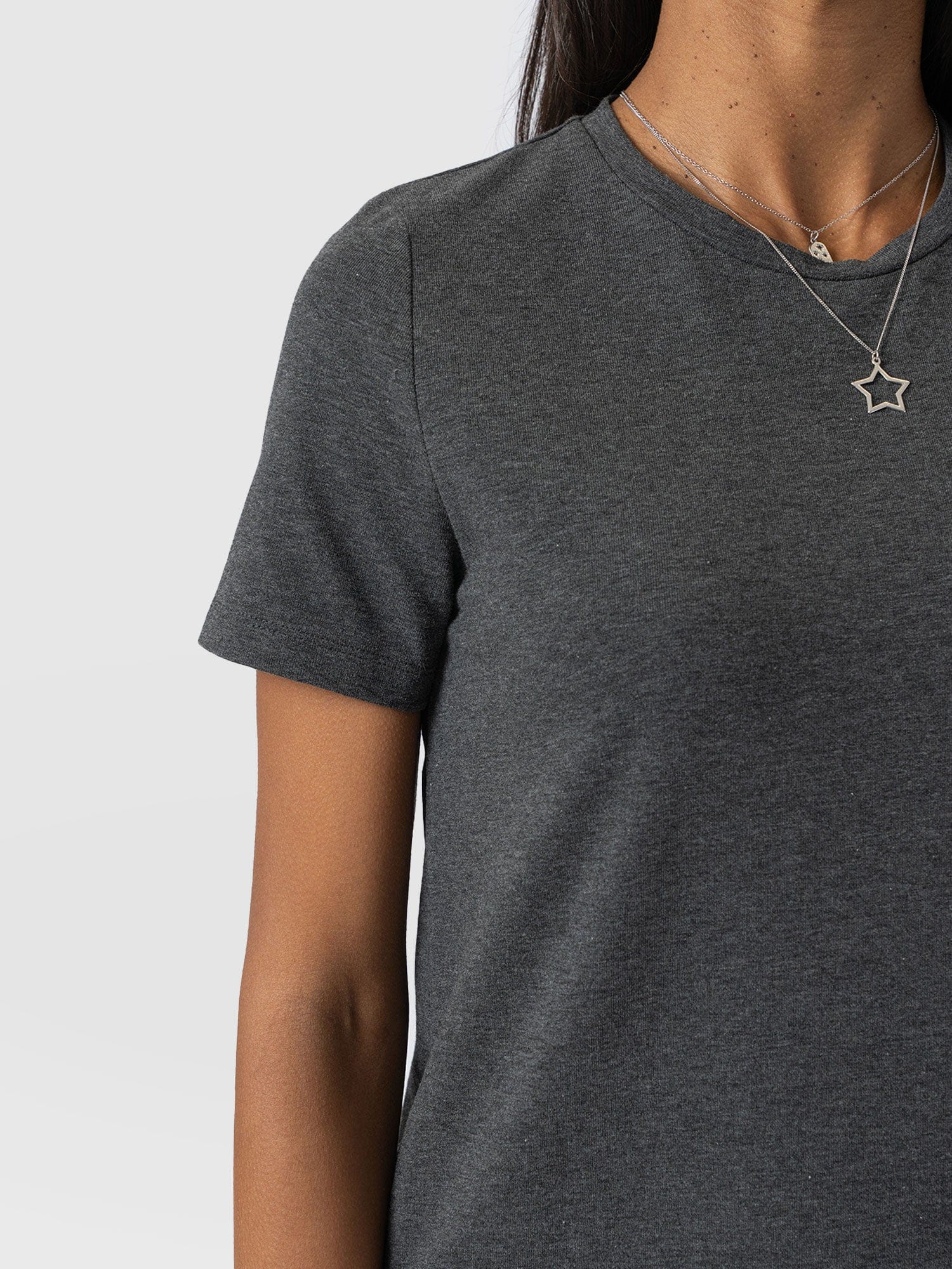 Easy T-Shirt Midi Dress - Charcoal - Image 5