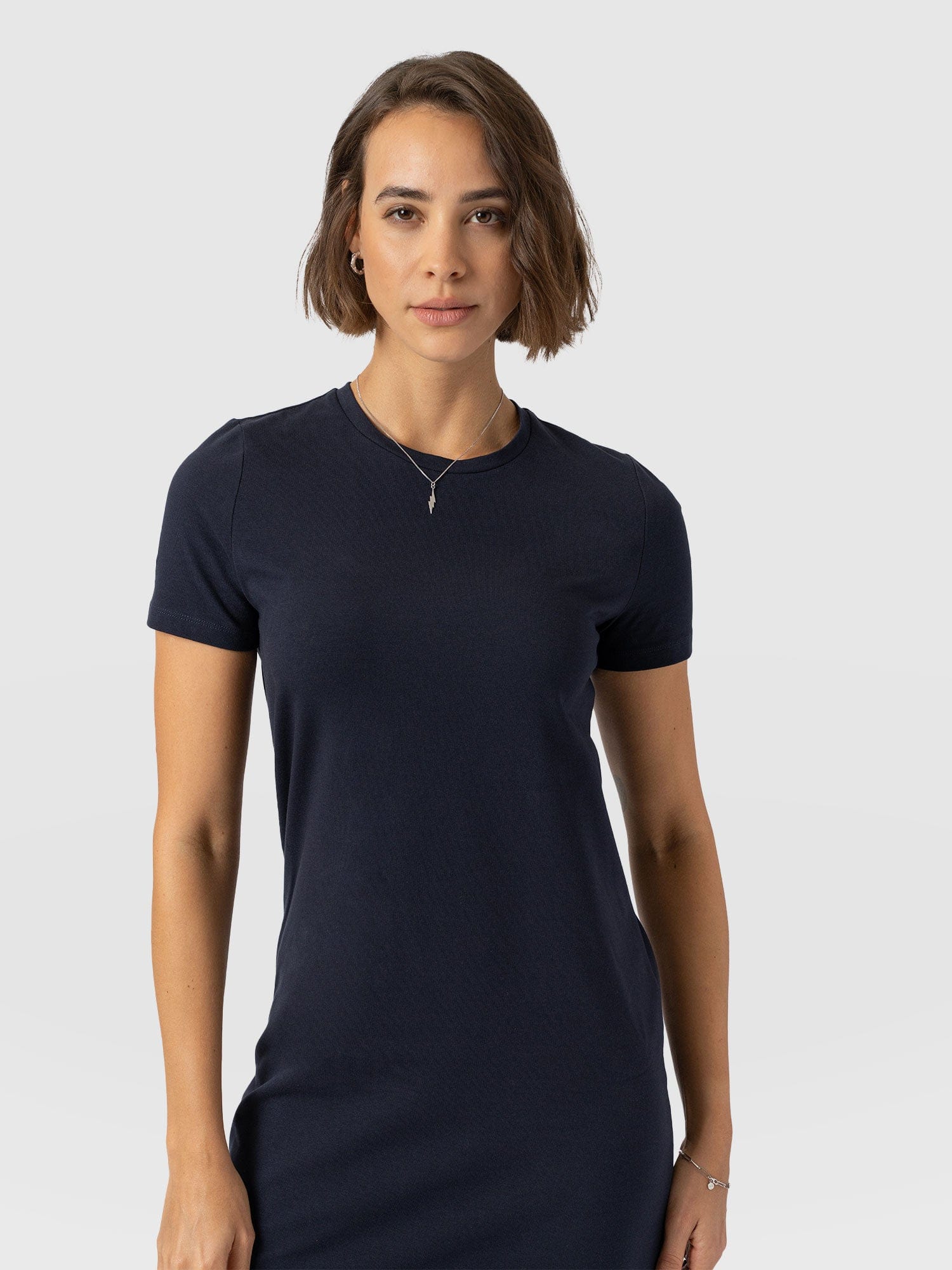 Easy T-Shirt Midi Dress - Navy - Image 3