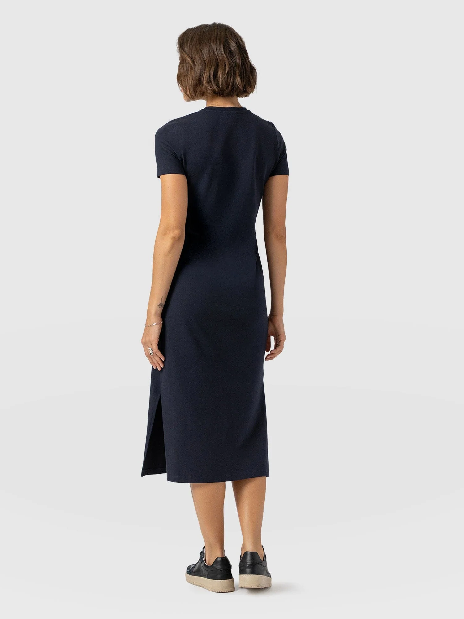 Easy T-Shirt Midi Dress - Navy - Image 6
