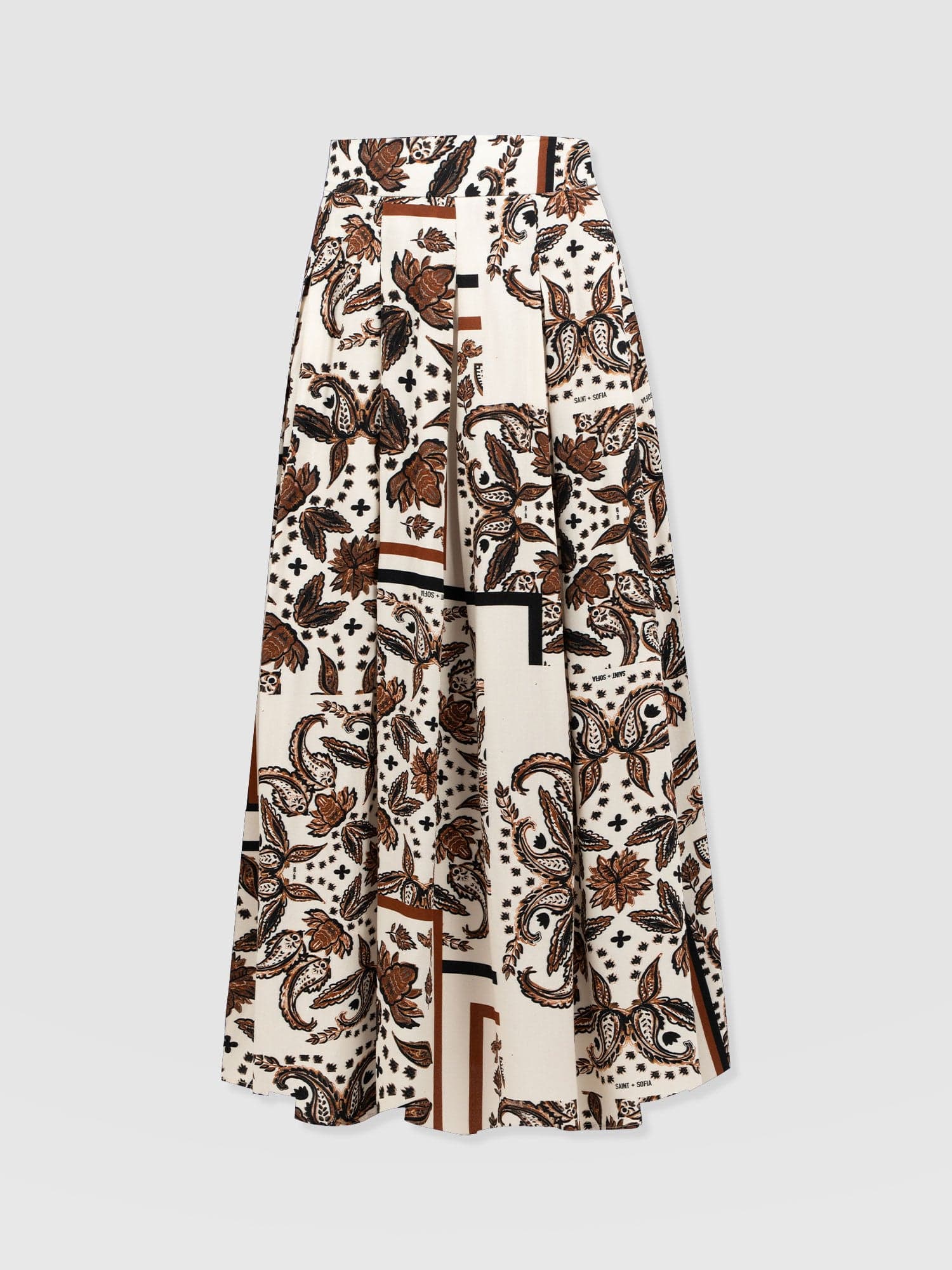Eliza Pleated Skirt - Cream Paisley - Image 7