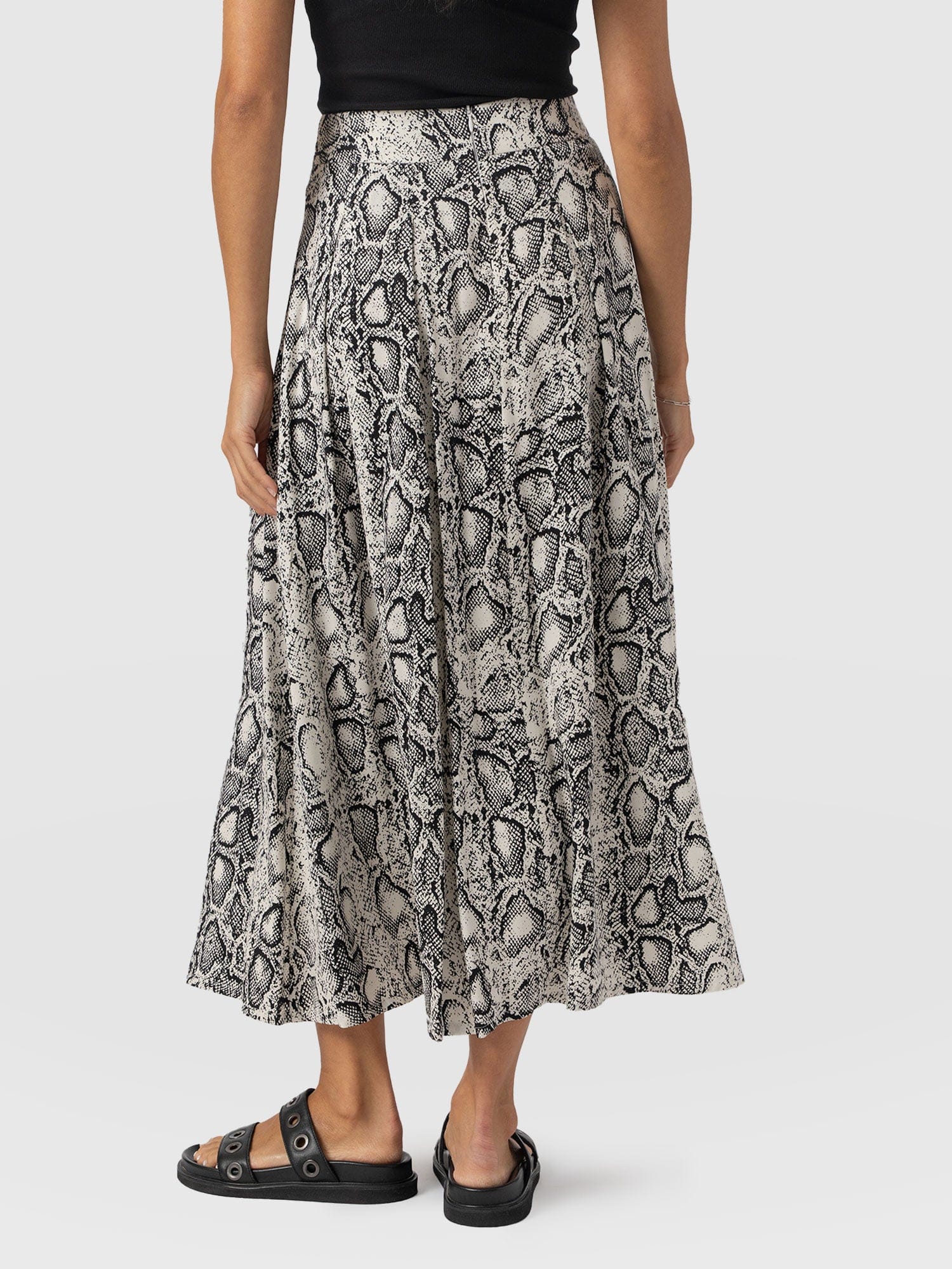 Eliza Pleated Skirt - Cream Snake - Image 6