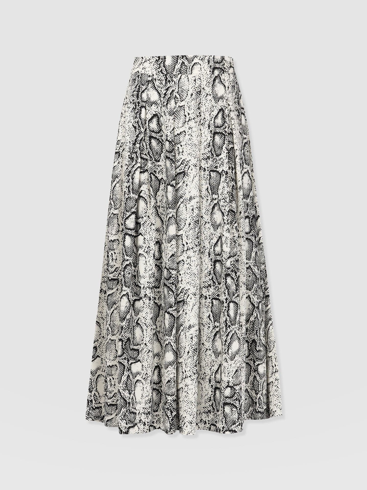 Eliza Pleated Skirt - Cream Snake - Image 7