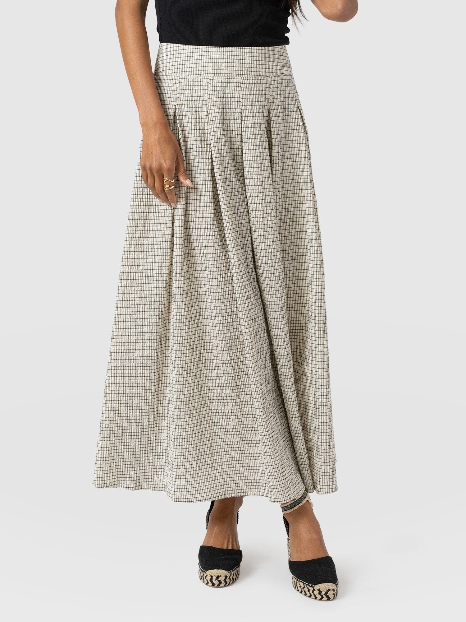 Eliza Pleated Skirt - Gingham - Image 4