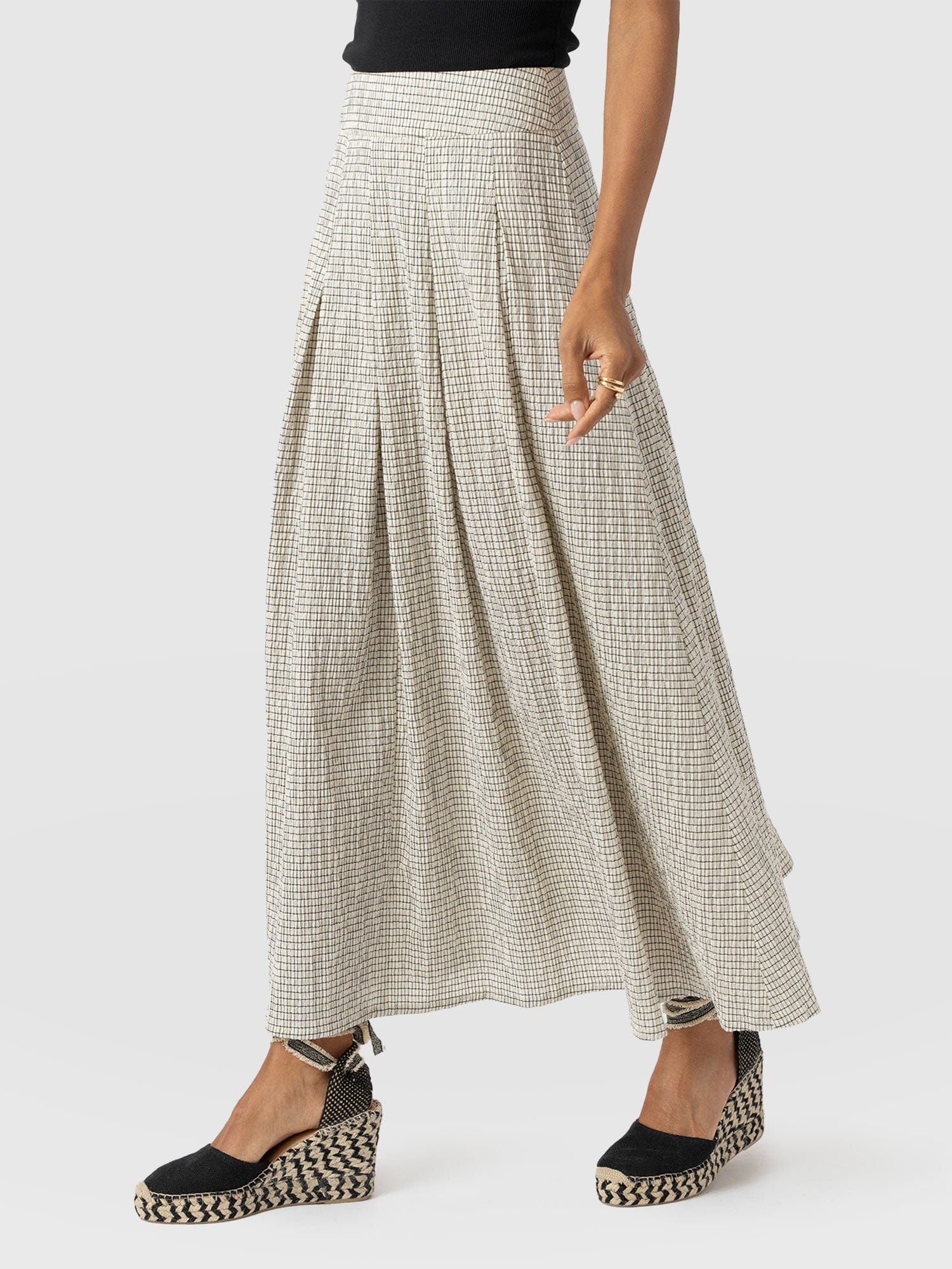 Eliza Pleated Skirt - Gingham - Image 5